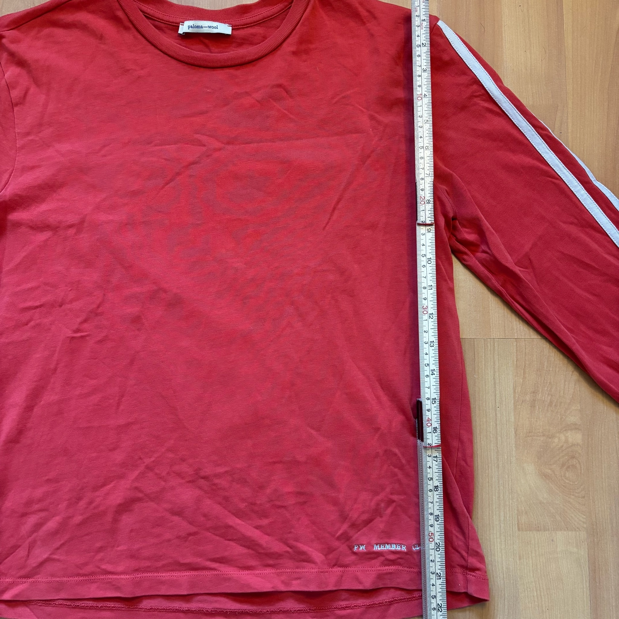 Paloma Wool Women's Red Long Sleeve Striped Cotton T-Shirt M image 7
