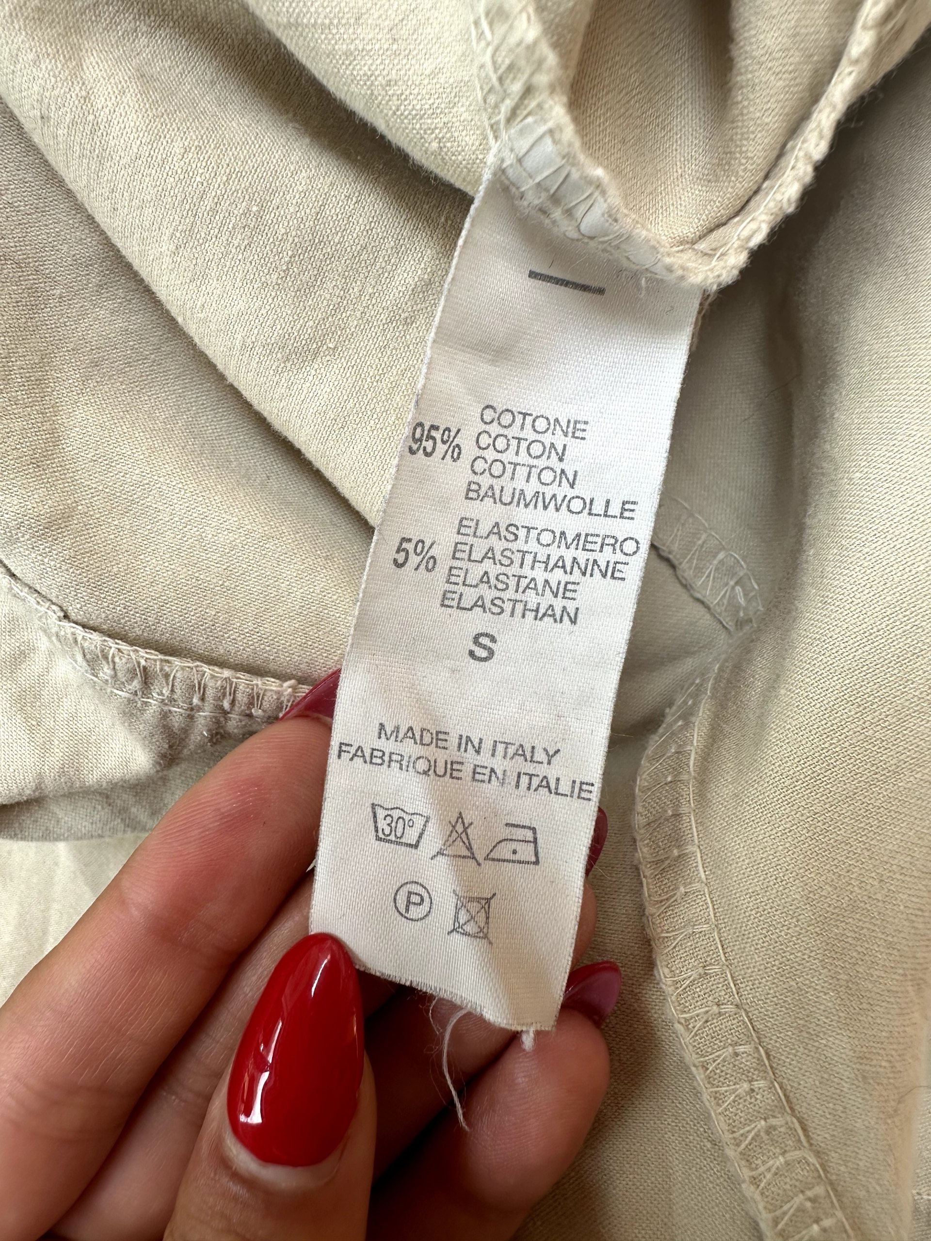 Vintage Y2K Cream Cotton & Elastane Skirt Small Made in Italy image 2