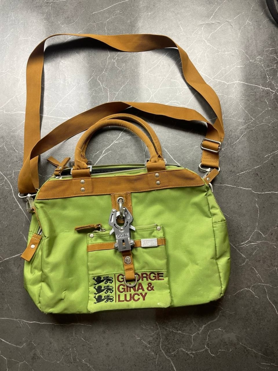 George Gina & Lucy Green & Brown Shoulder Bag Medium