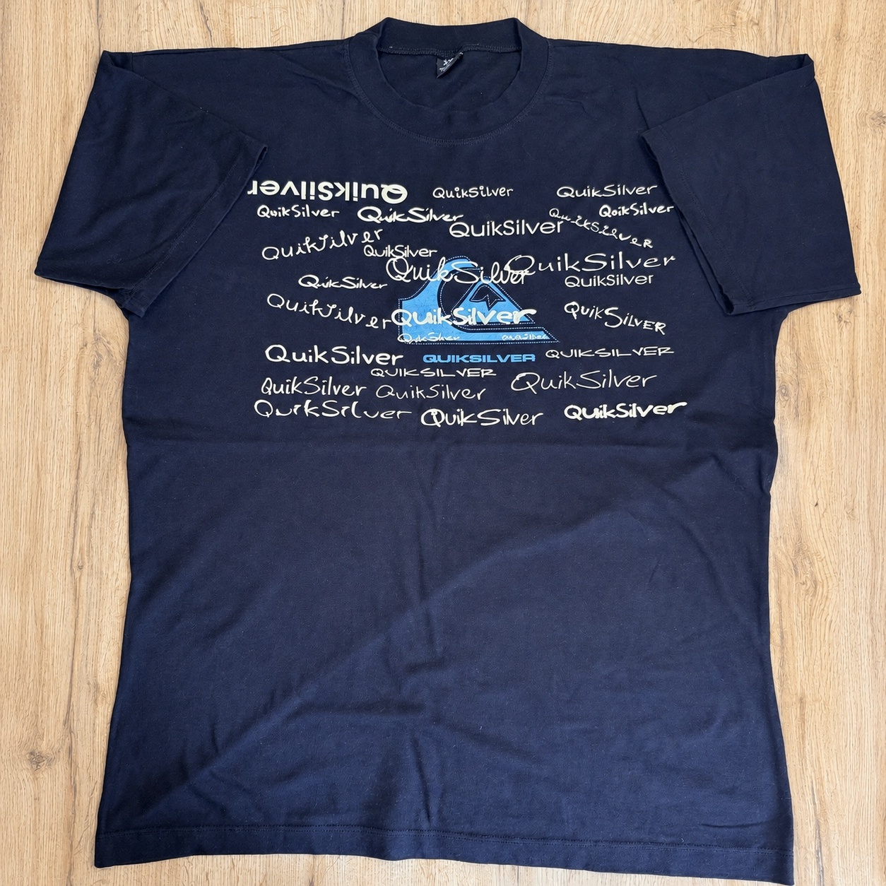 Quiksilver Logo Graphic T-Shirt Men's XXL Black 100% Cotton
