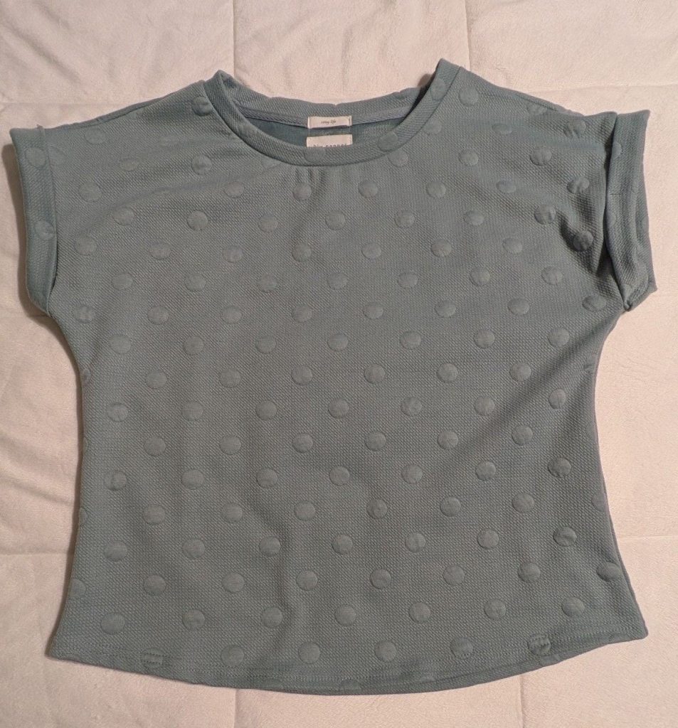 blu pepper Women Blue Polka Dot Knit Top Small Sleeveless