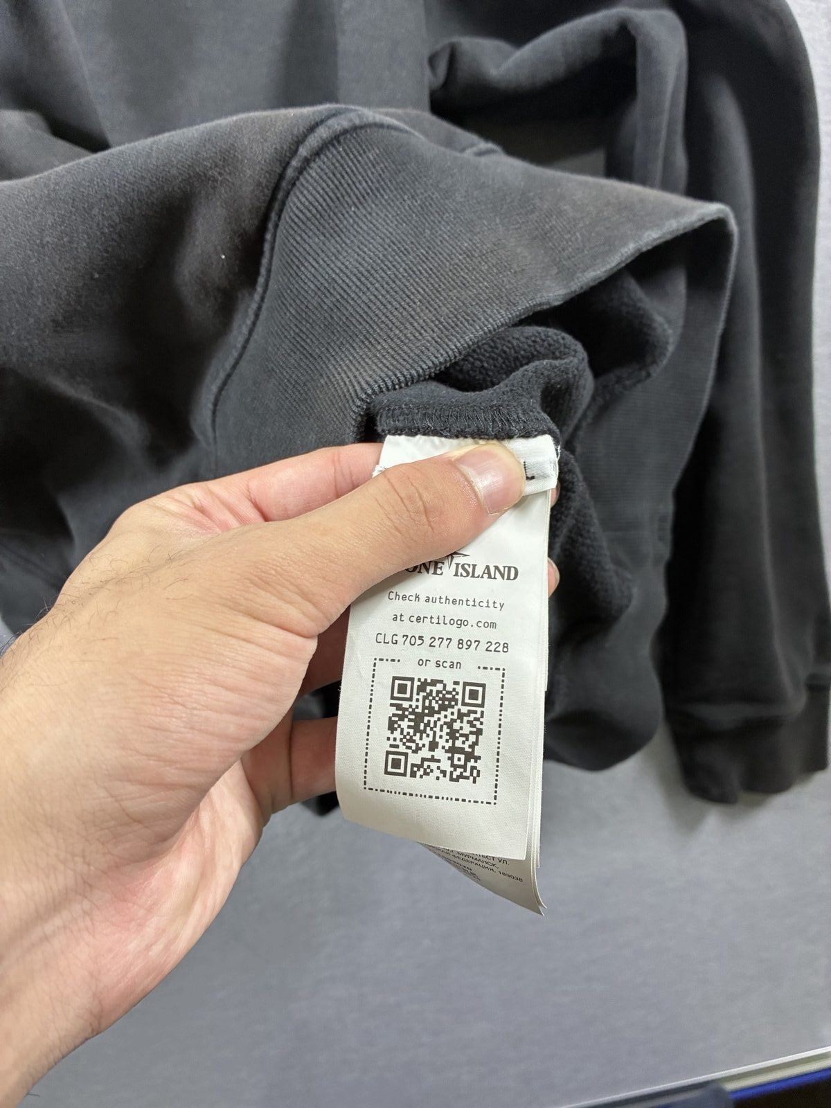 Stone Island Men Black Crewneck Sweatshirt Large Cotton image 4