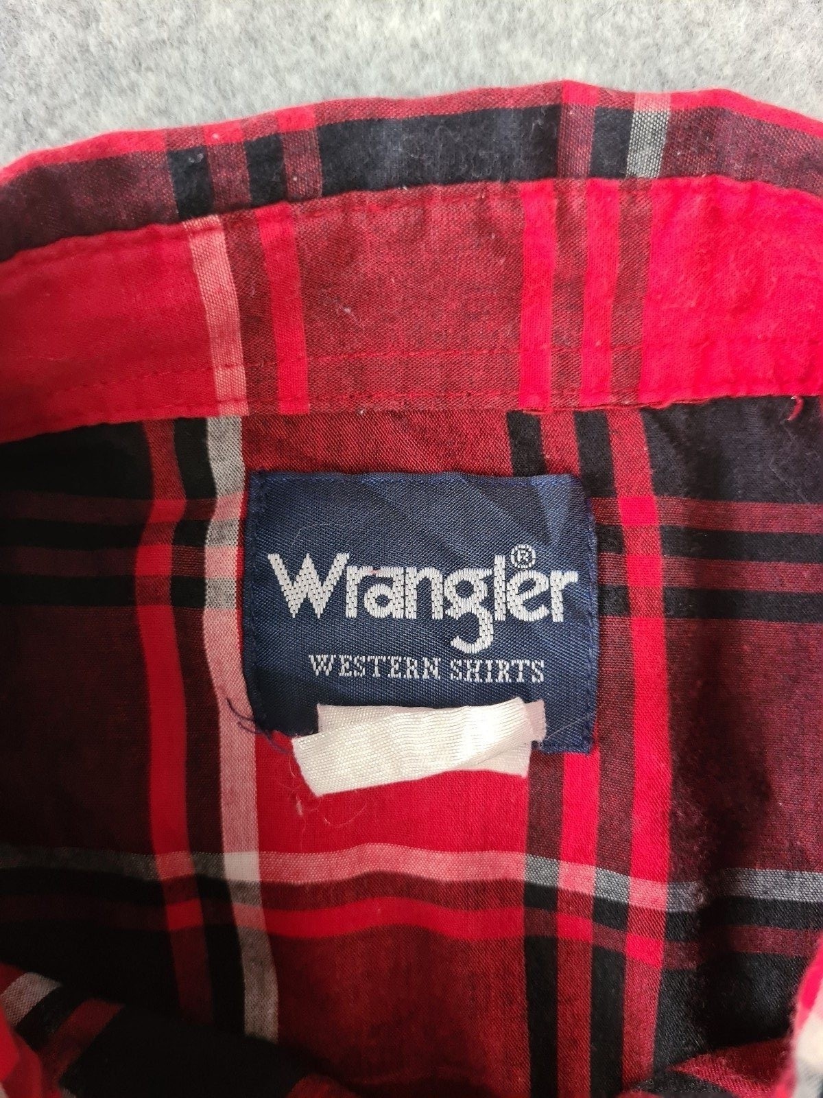 Wrangler Men's Red Black Plaid Shirt Pearl Snap XL Western 1118 image 4