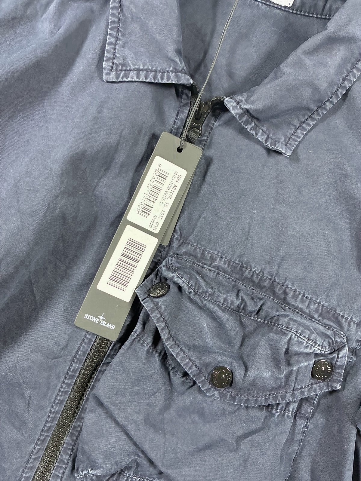 Stone Island Navy Blue Cotton Overshirt Small Brand New image 4