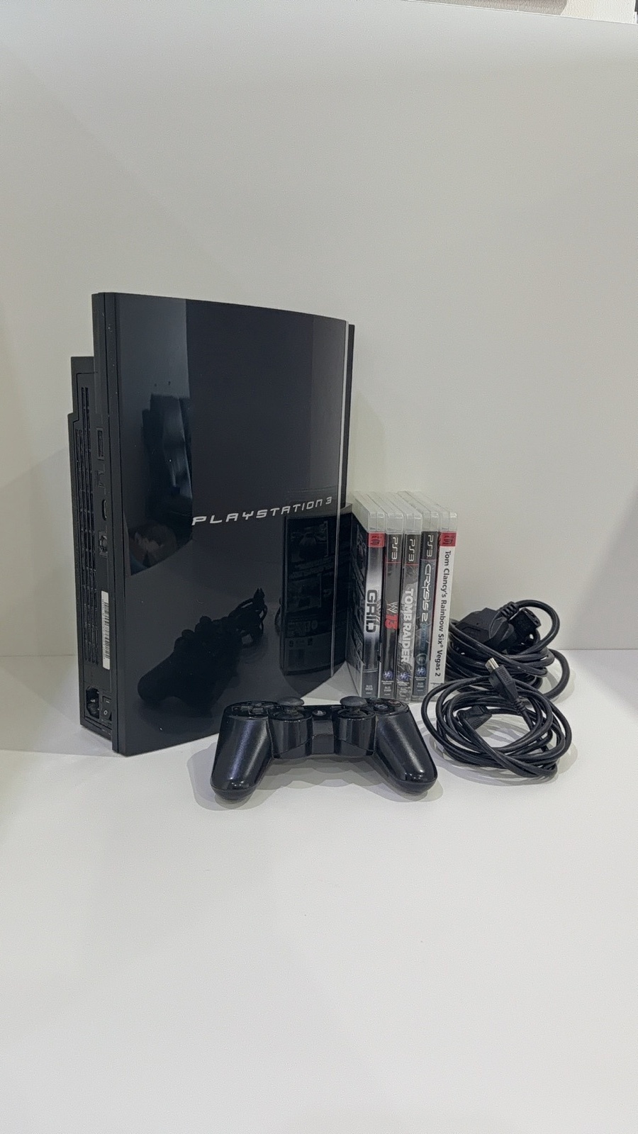 Sony PlayStation 3 PS3 Console 80GB Black With Controller & 5 Games