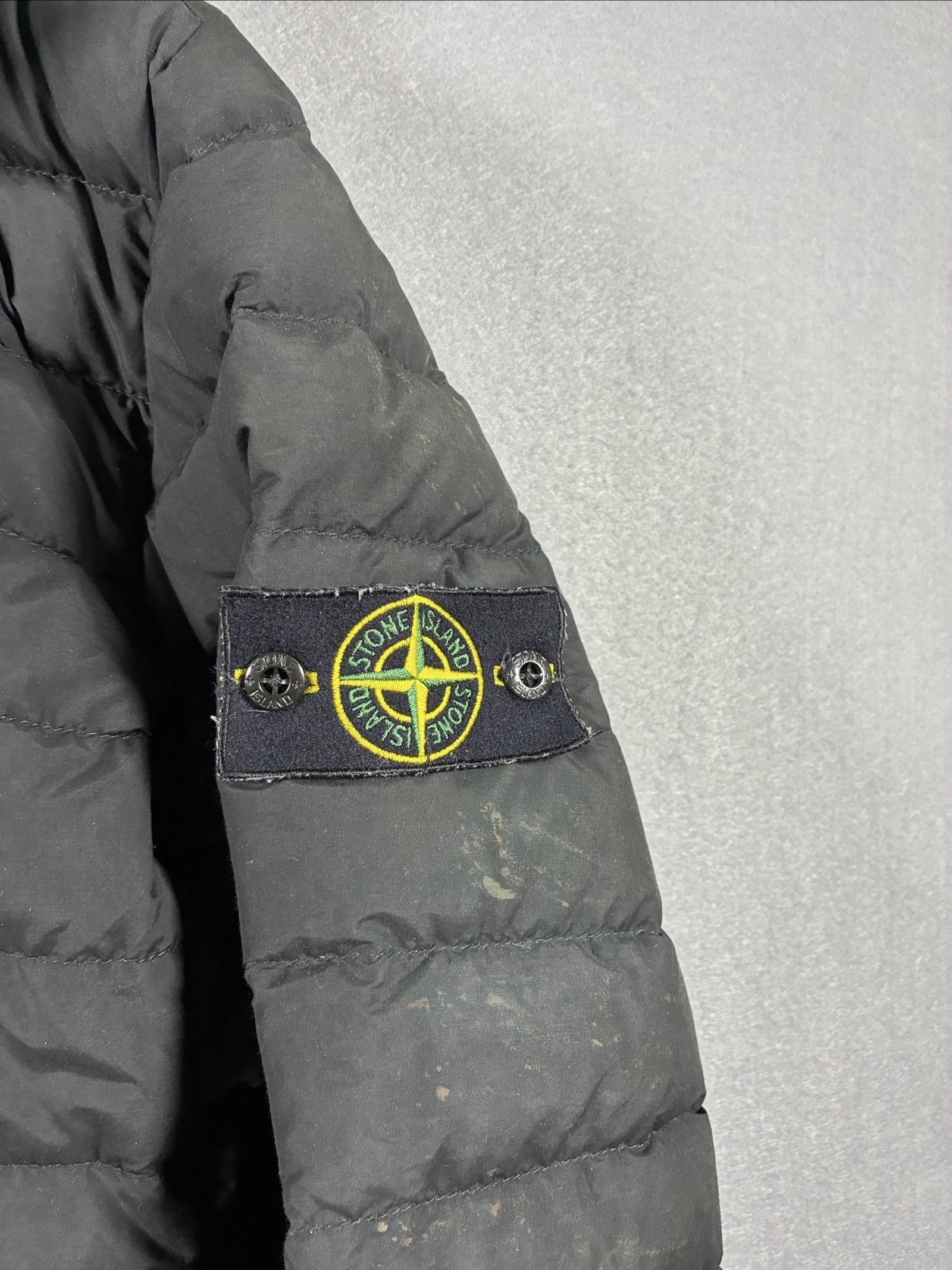 Stone Island Black Quilted Puffer Jacket Medium Hooded image 3