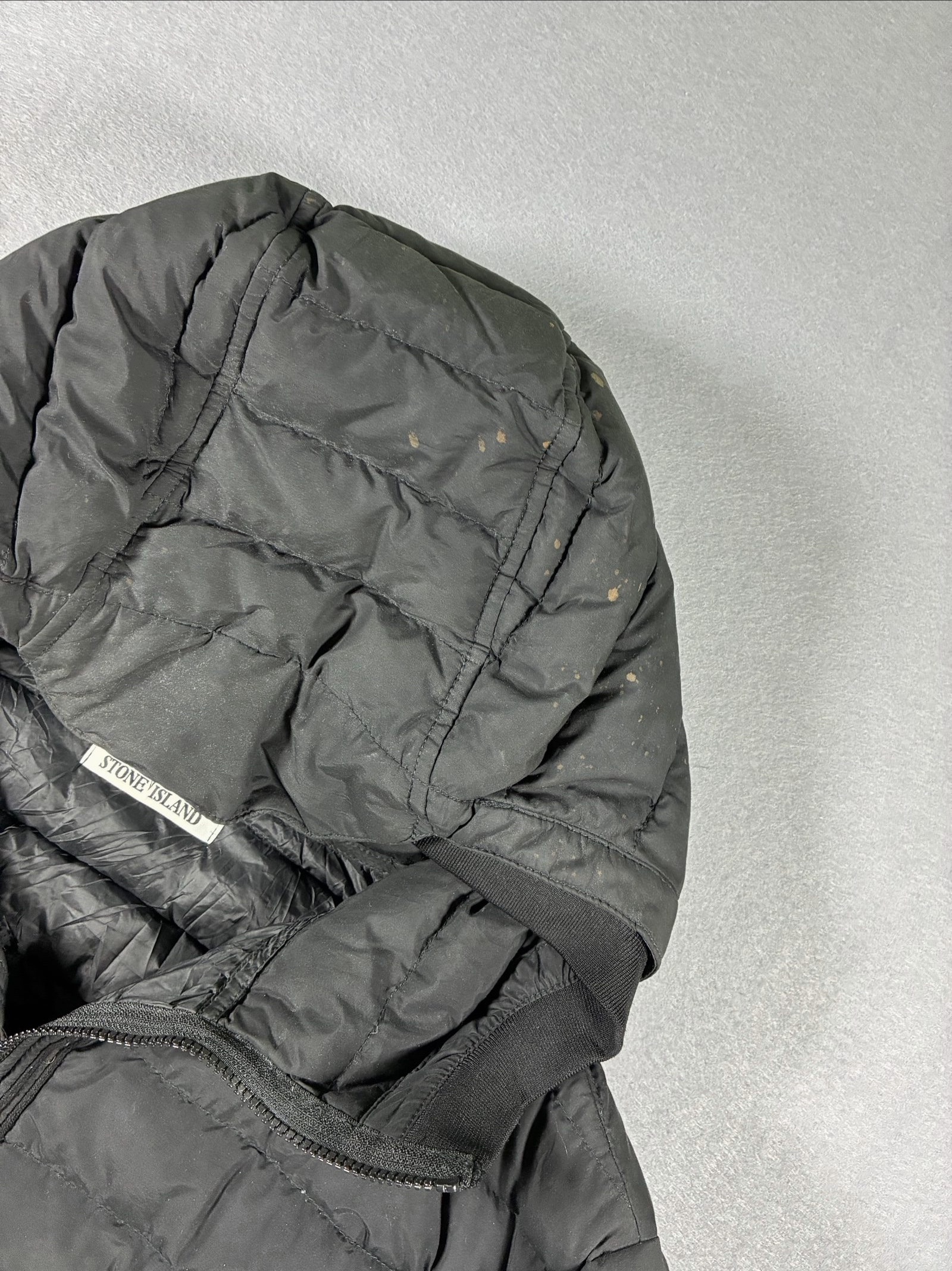 Stone Island Black Quilted Puffer Jacket Medium Hooded image 4