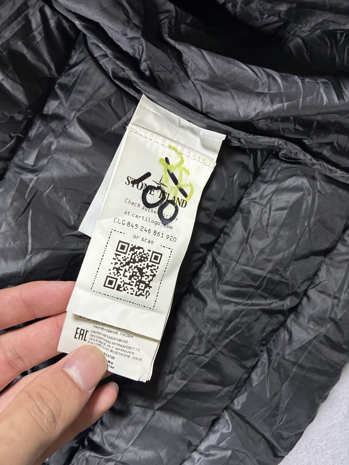 Stone Island Black Quilted Puffer Jacket Medium Hooded image 7