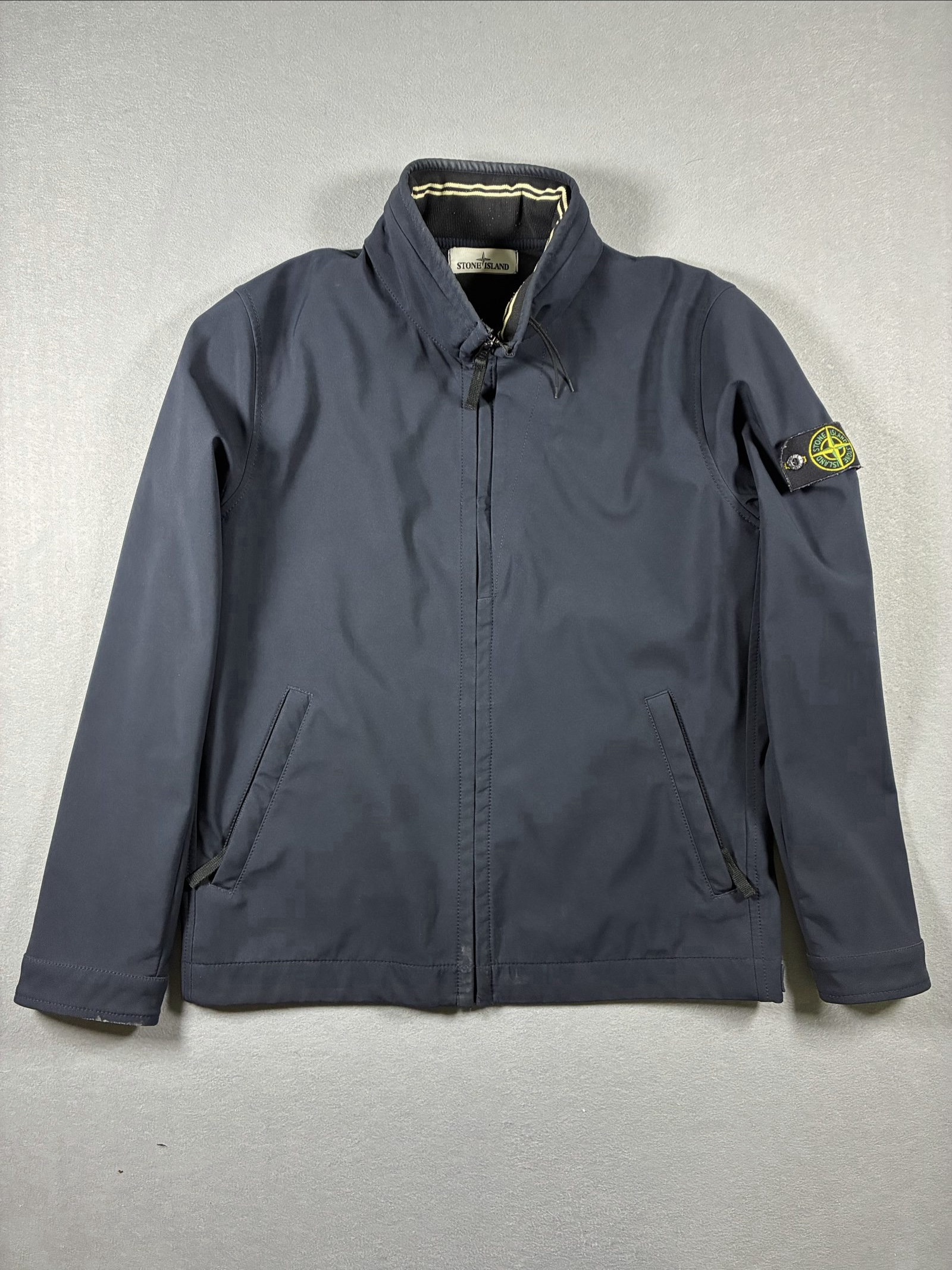 Stone Island Navy Light Soft Shell-R Jacket Large Wind Resistant Breathable
