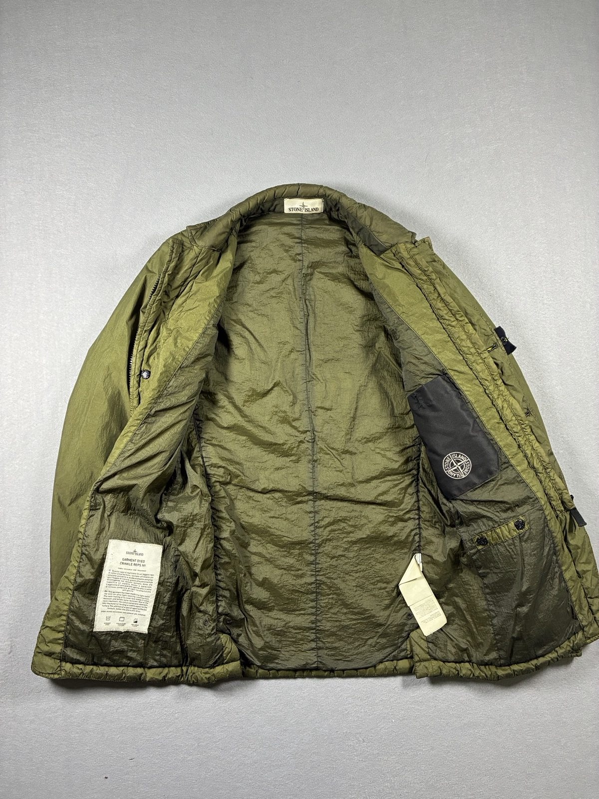 Stone Island Olive Green Garment Dyed Crinkle Reps Jacket Medium image 4