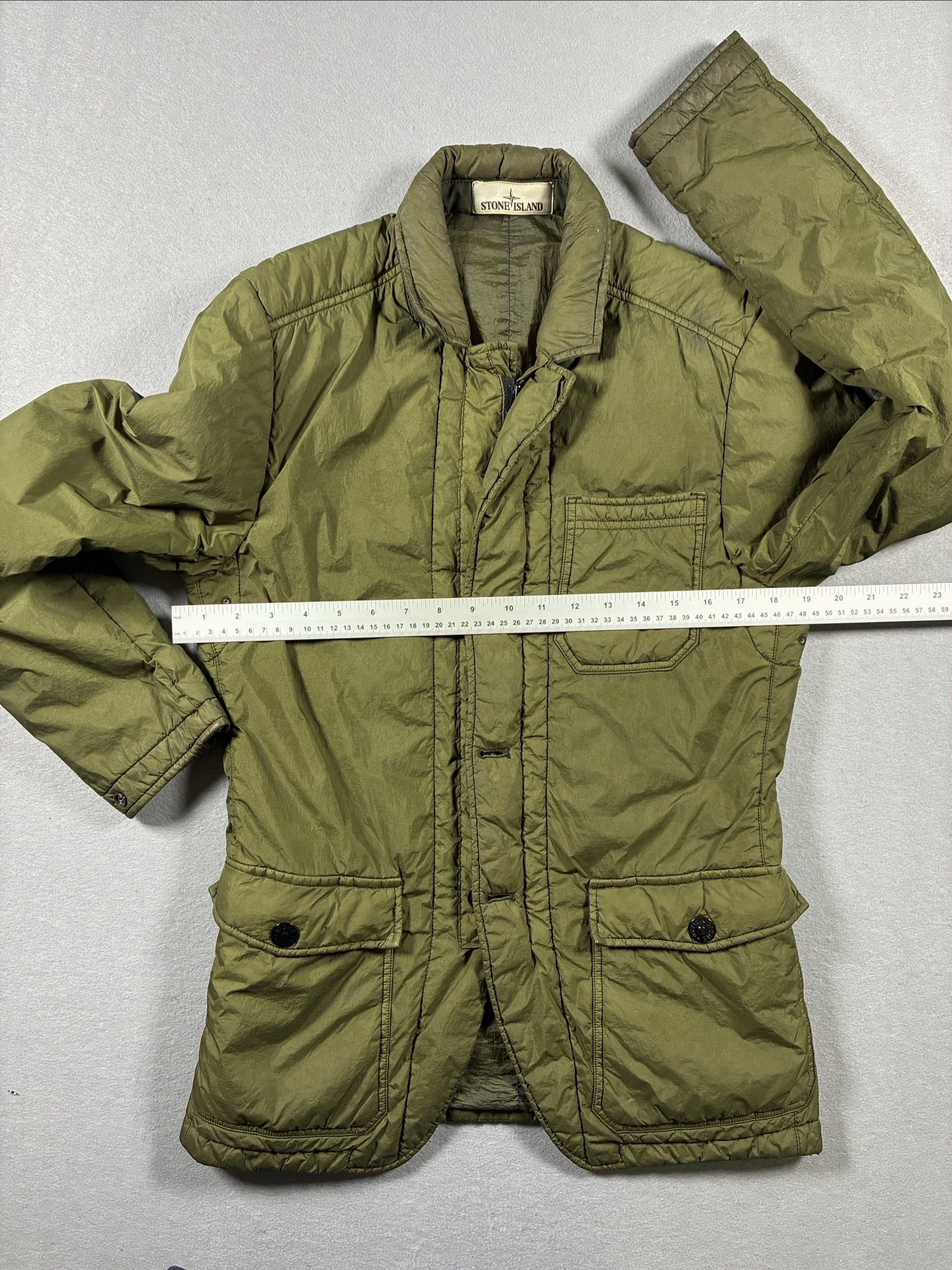 Stone Island Olive Green Garment Dyed Crinkle Reps Jacket Medium image 10