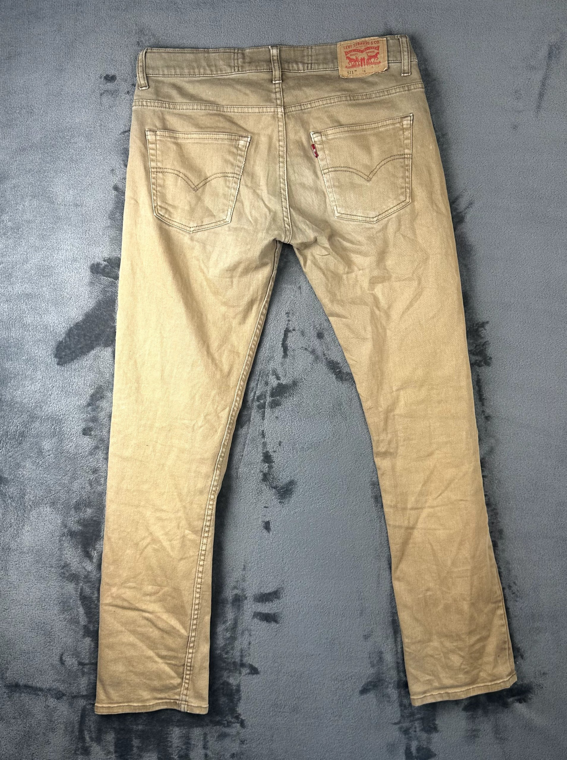 Levi's 511 Slim Fit Jeans Khaki Tan Chino Denim Size 16 Boys Teen image 6