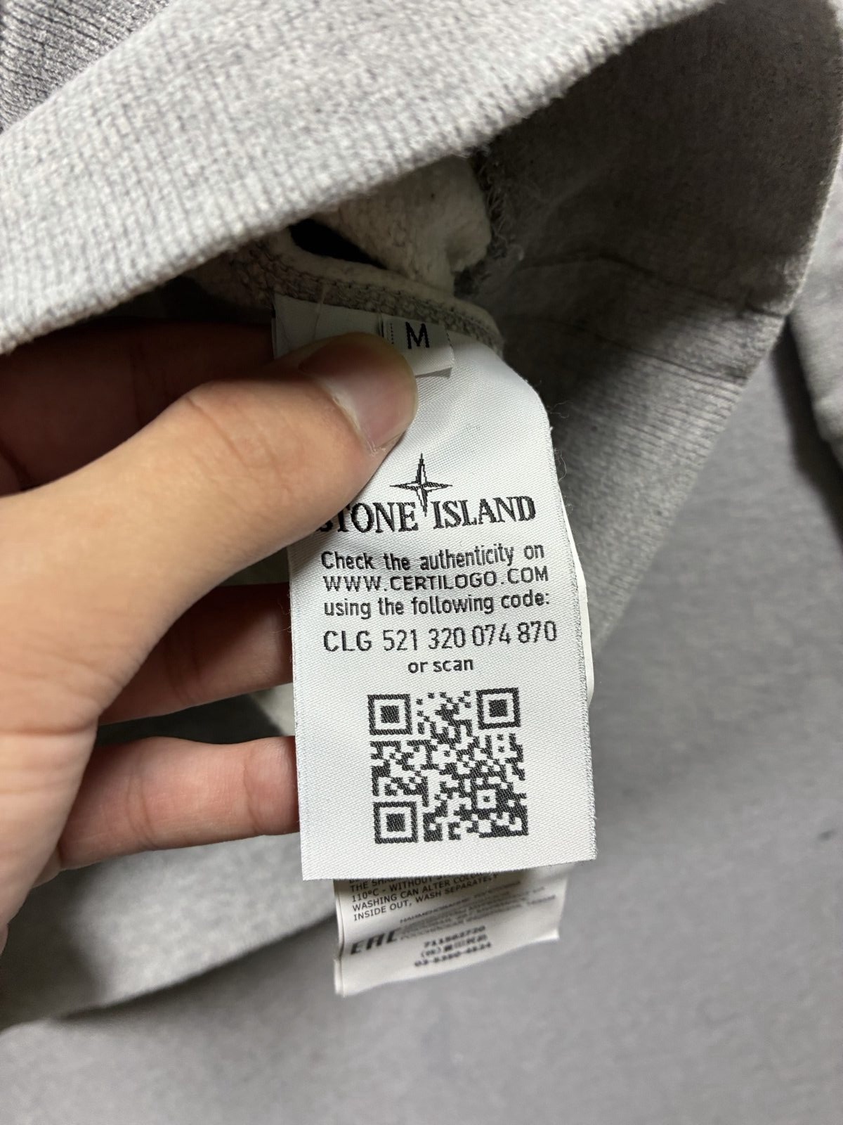 Stone Island Grey Crewneck Sweatshirt Medium Cotton image 4