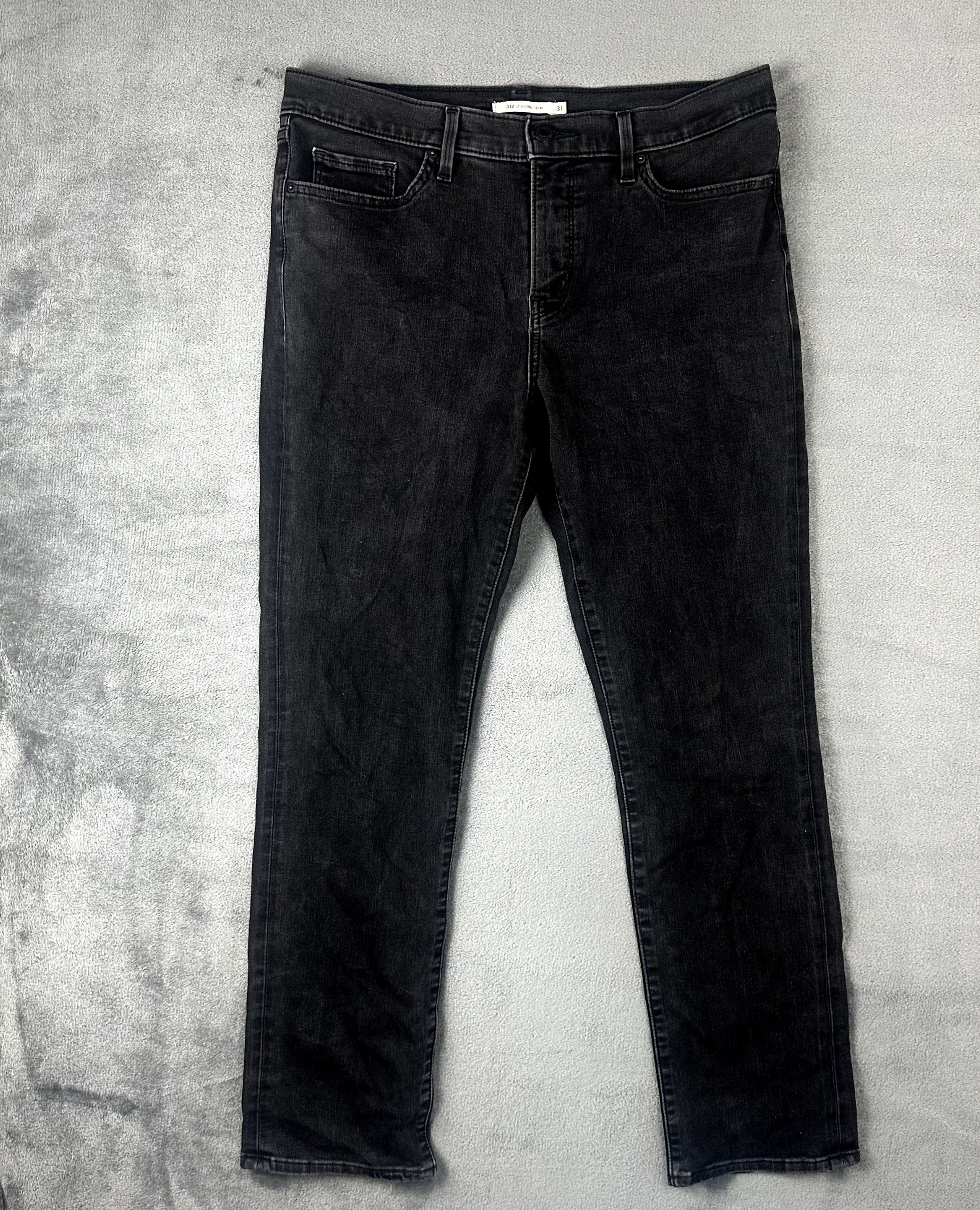 Levi's Premium 312 Shaping Slim Jeans Grey Black Size 31 W31 image 9