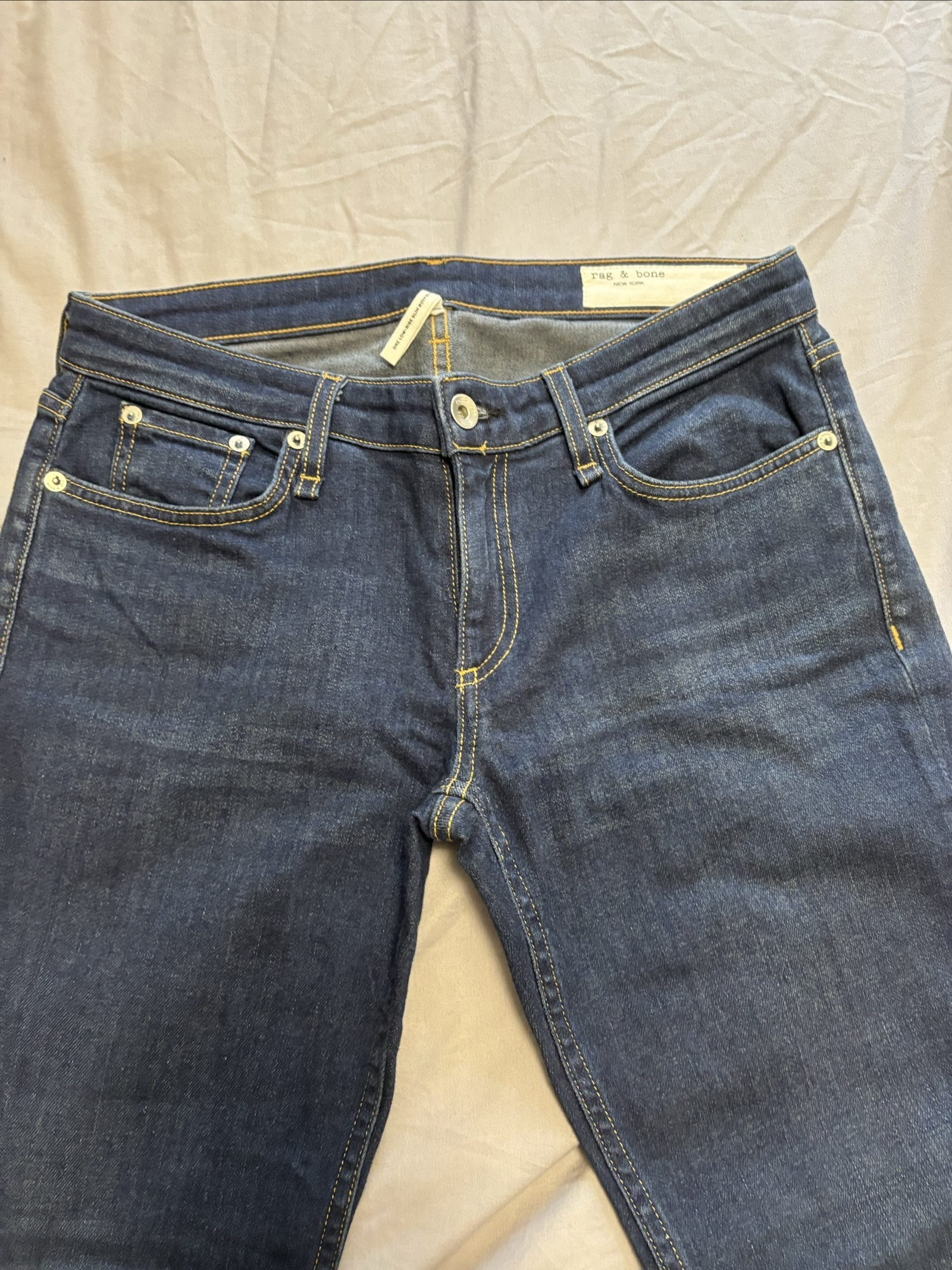 Rag & Bone Women's Dark Blue Denim Dre Low-Rise Slim Boyfriend Jeans 25 image 2