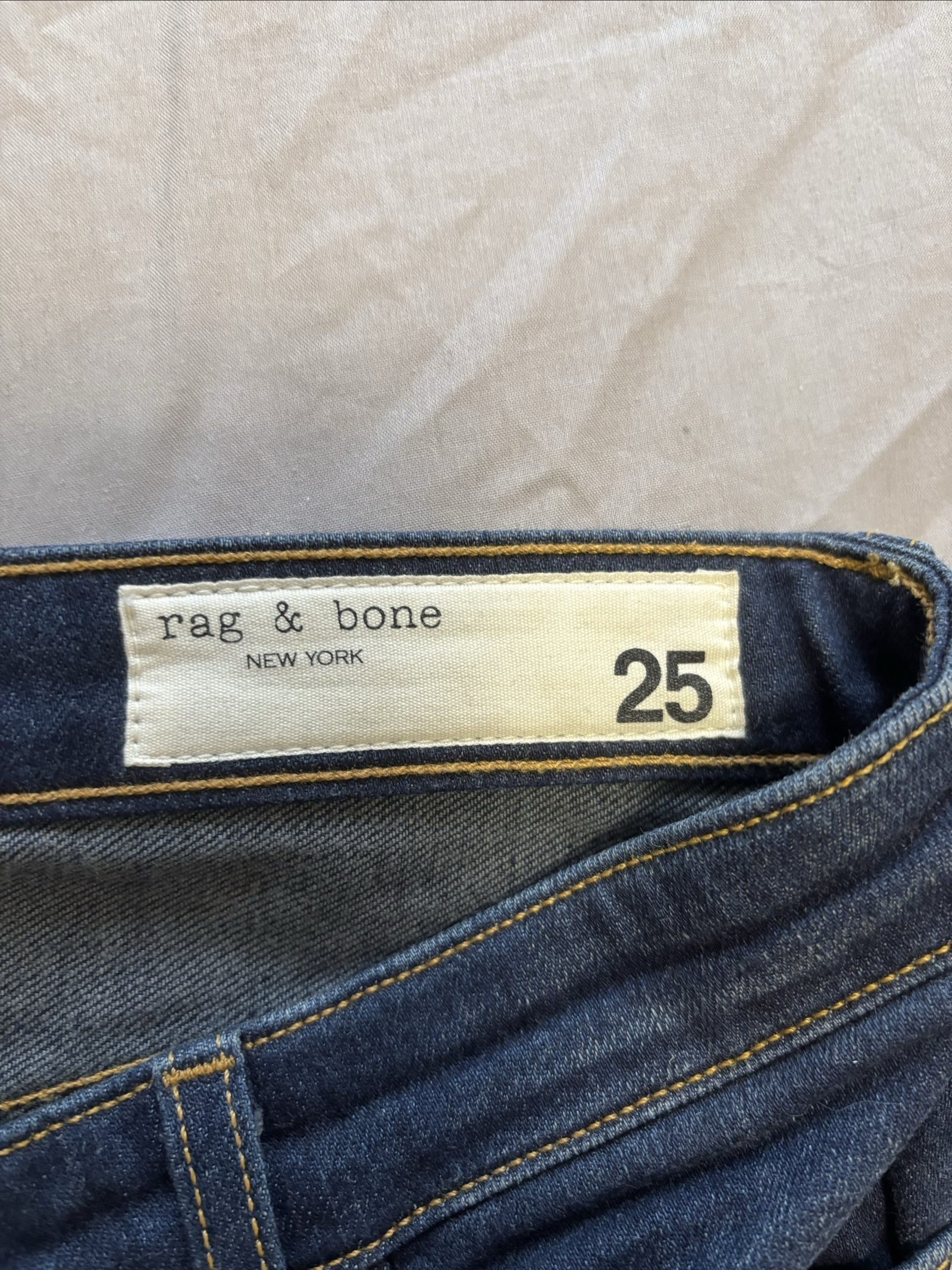 Rag & Bone Women's Dark Blue Denim Dre Low-Rise Slim Boyfriend Jeans 25 image 3