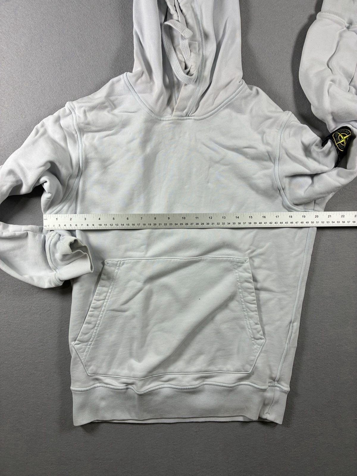 Stone Island White Hoodie Small Drawstring Pocket image 7