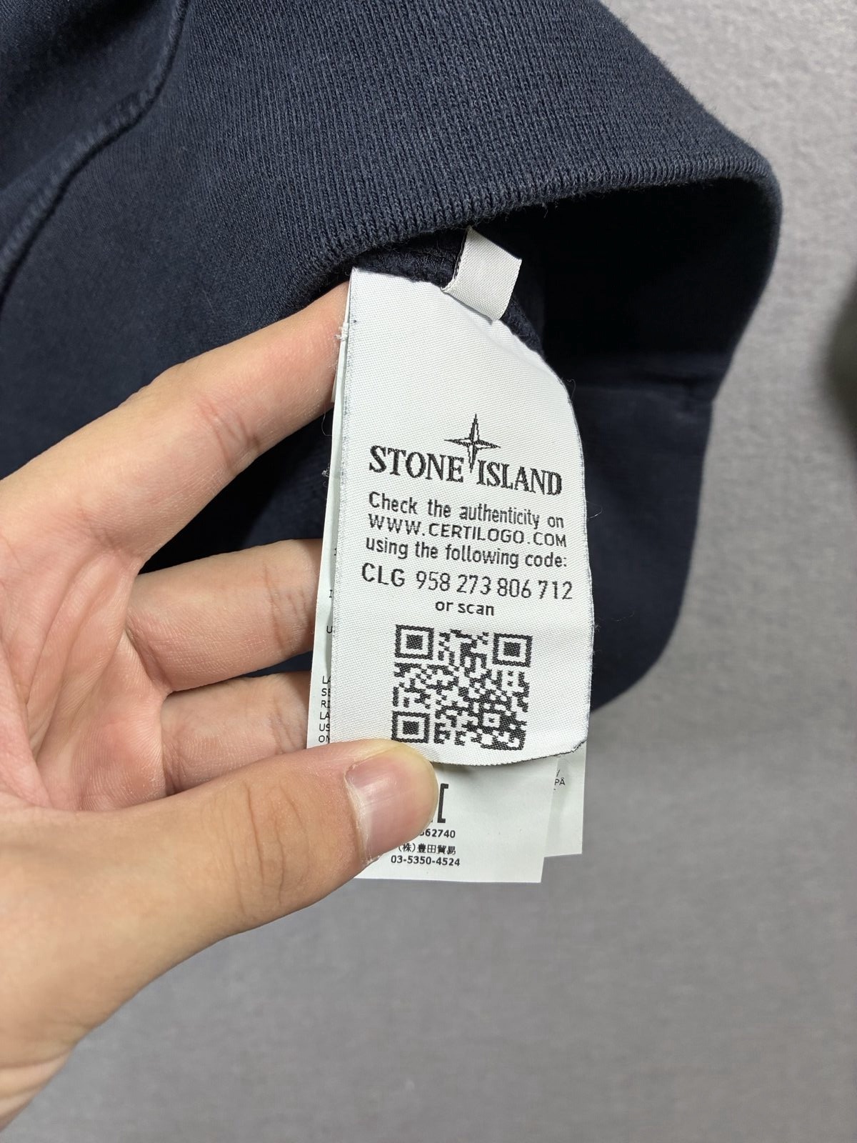 Stone Island Navy Blue Crewneck Sweatshirt Large Cotton image 4