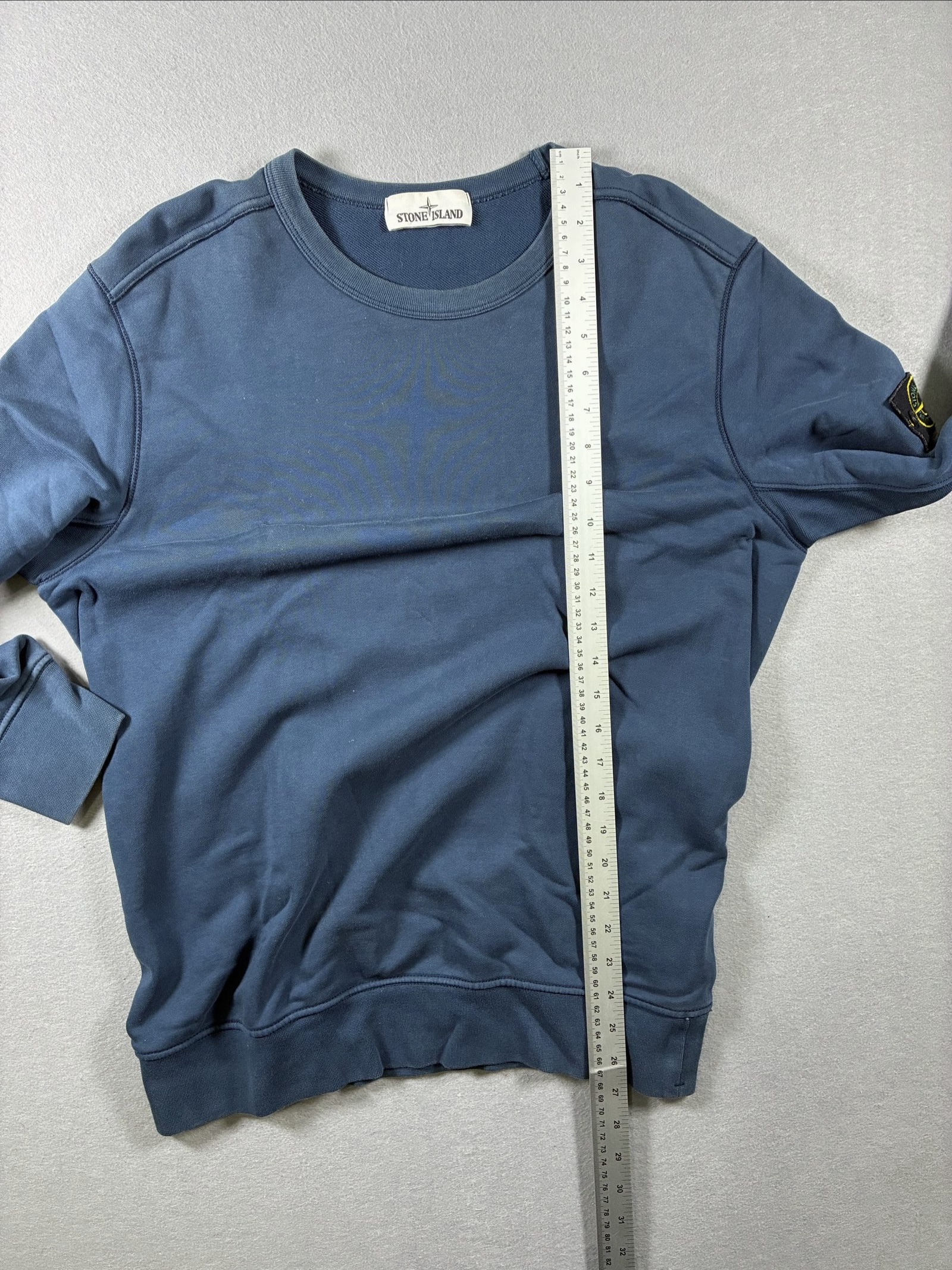 Stone Island Navy Blue Sweatshirt Large Crew Neck Cotton image 8