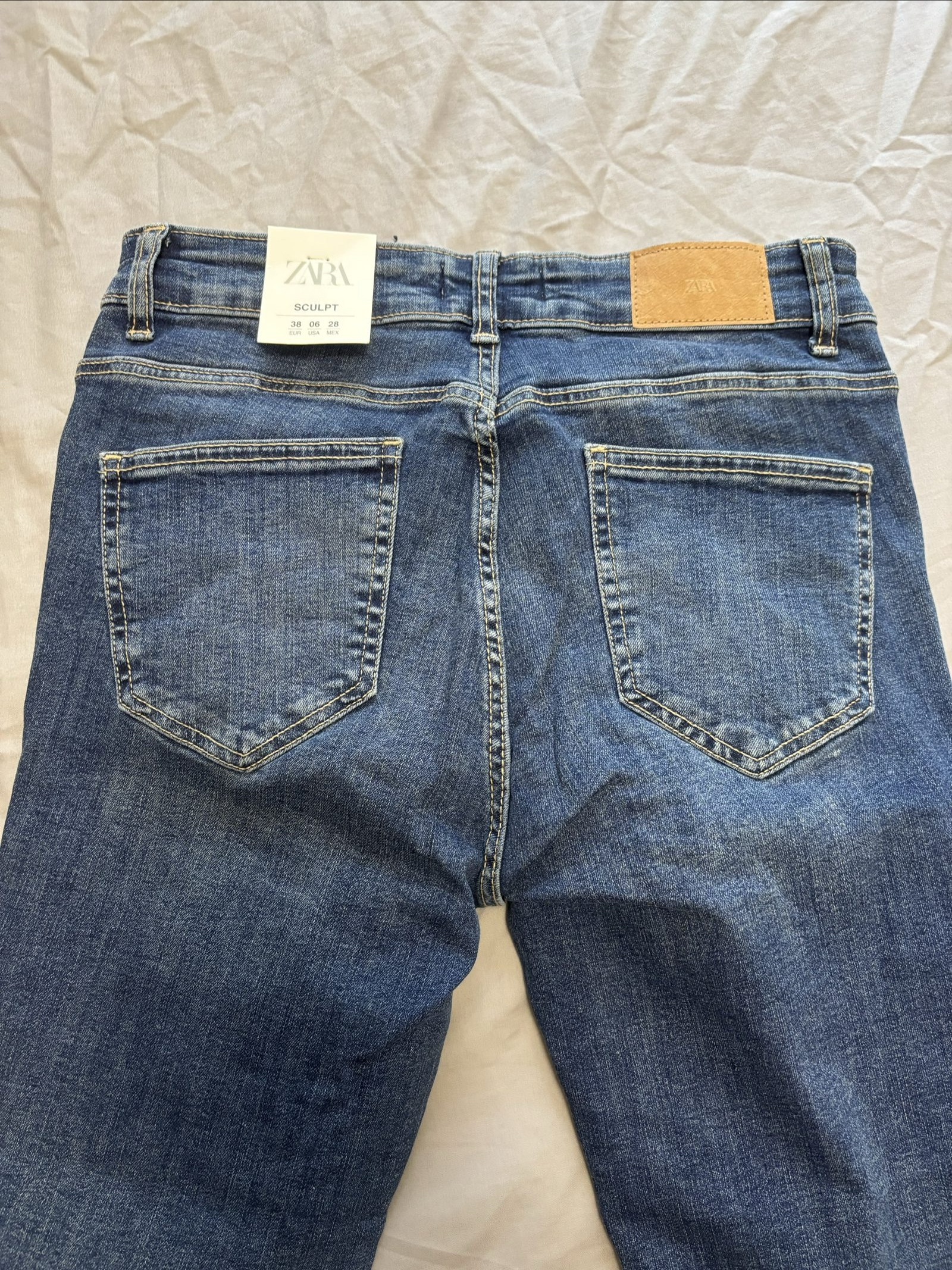 Zara Blue Mid-Rise Ankle Length Jeans 10 UK image 4