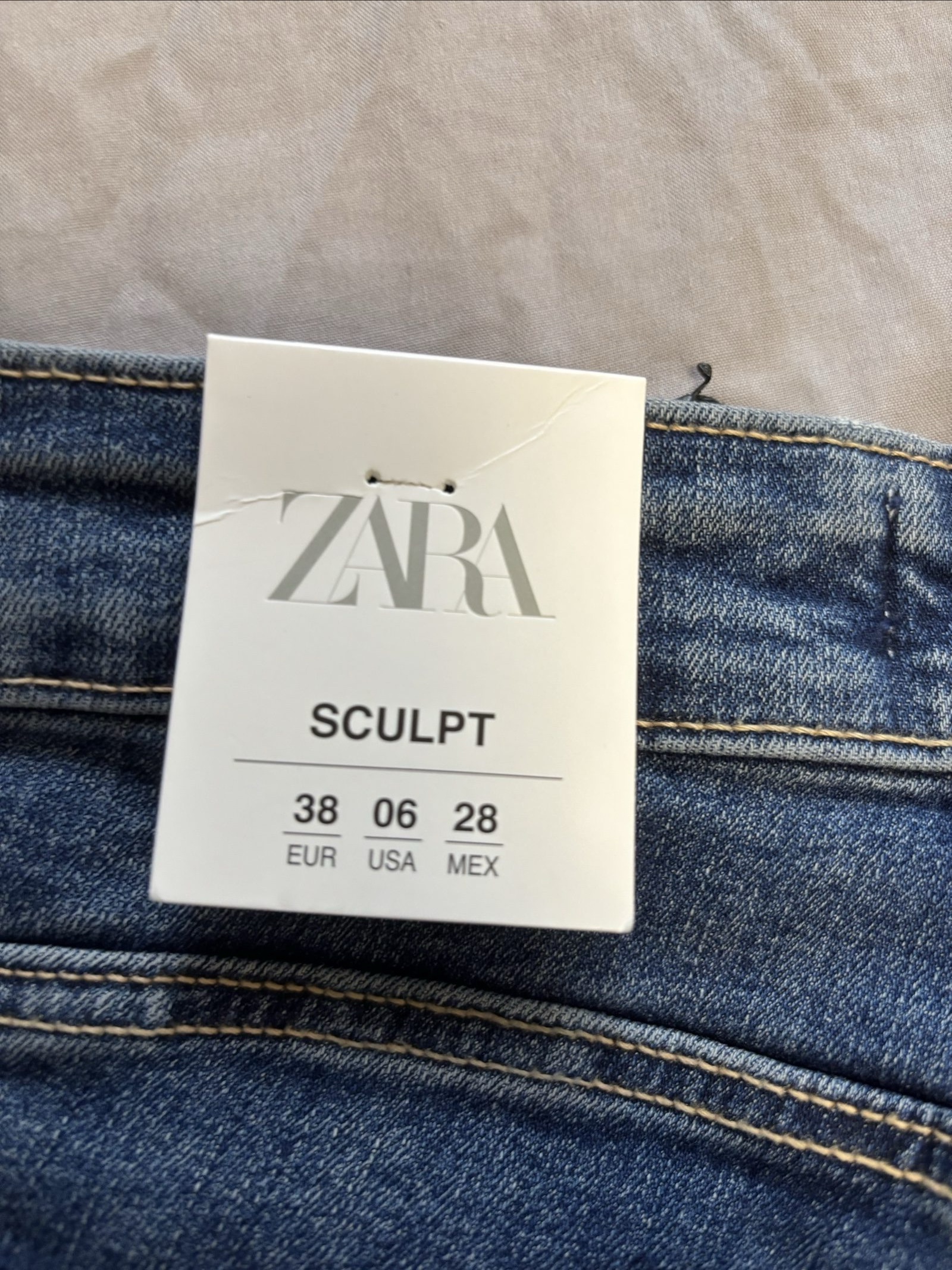 Zara Blue Mid-Rise Ankle Length Jeans 10 UK image 7