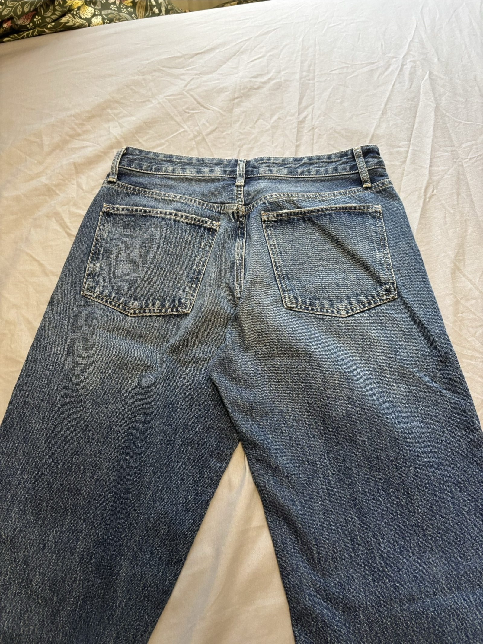 Zara Blue Denim Uk 12 Wide Leg Jeans 32 image 5