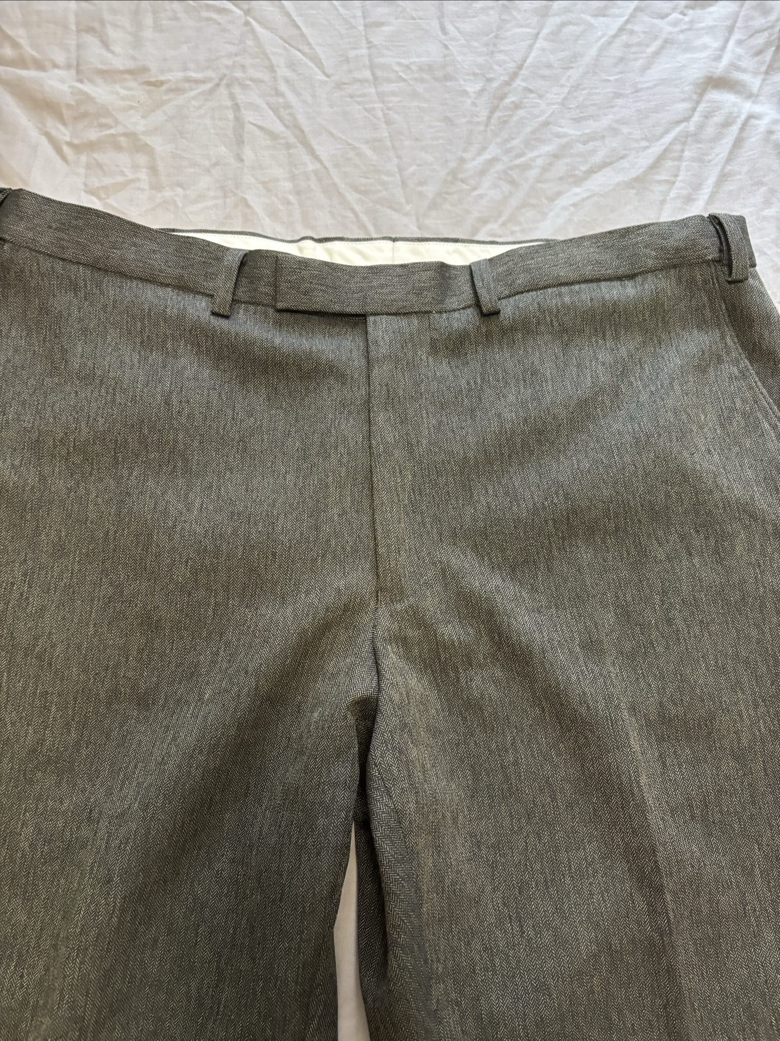 M&S Man Grey Wool Blend Tailored Trousers 38W 31L image 3
