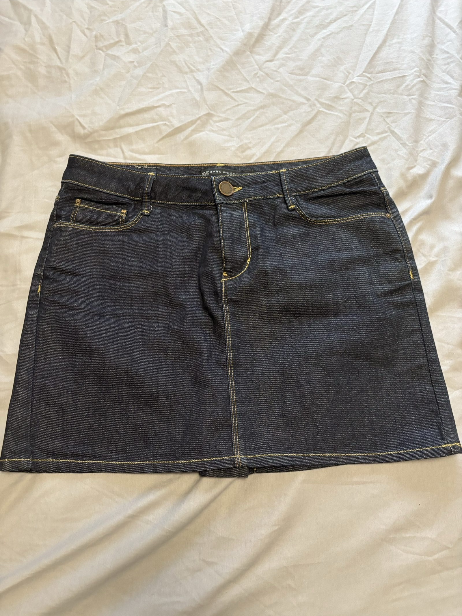 Zara Woman Dark Blue Denim Skirt Size S