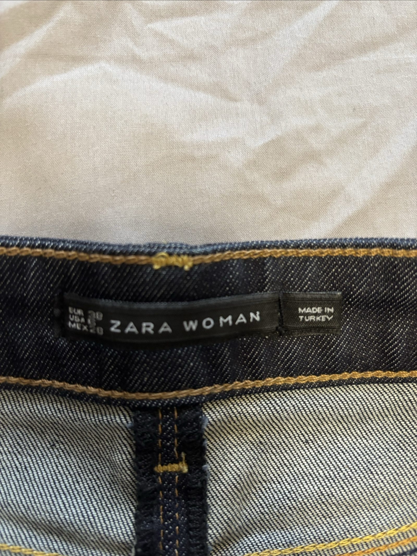 Zara Woman Dark Blue Denim Skirt Size S image 2