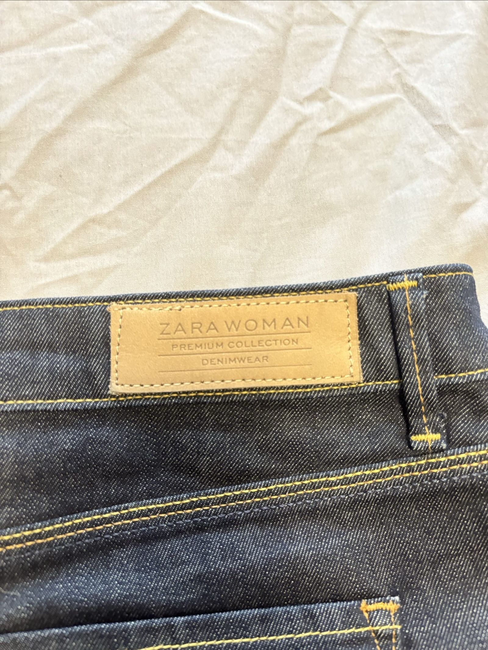 Zara Woman Dark Blue Denim Skirt Size S image 4