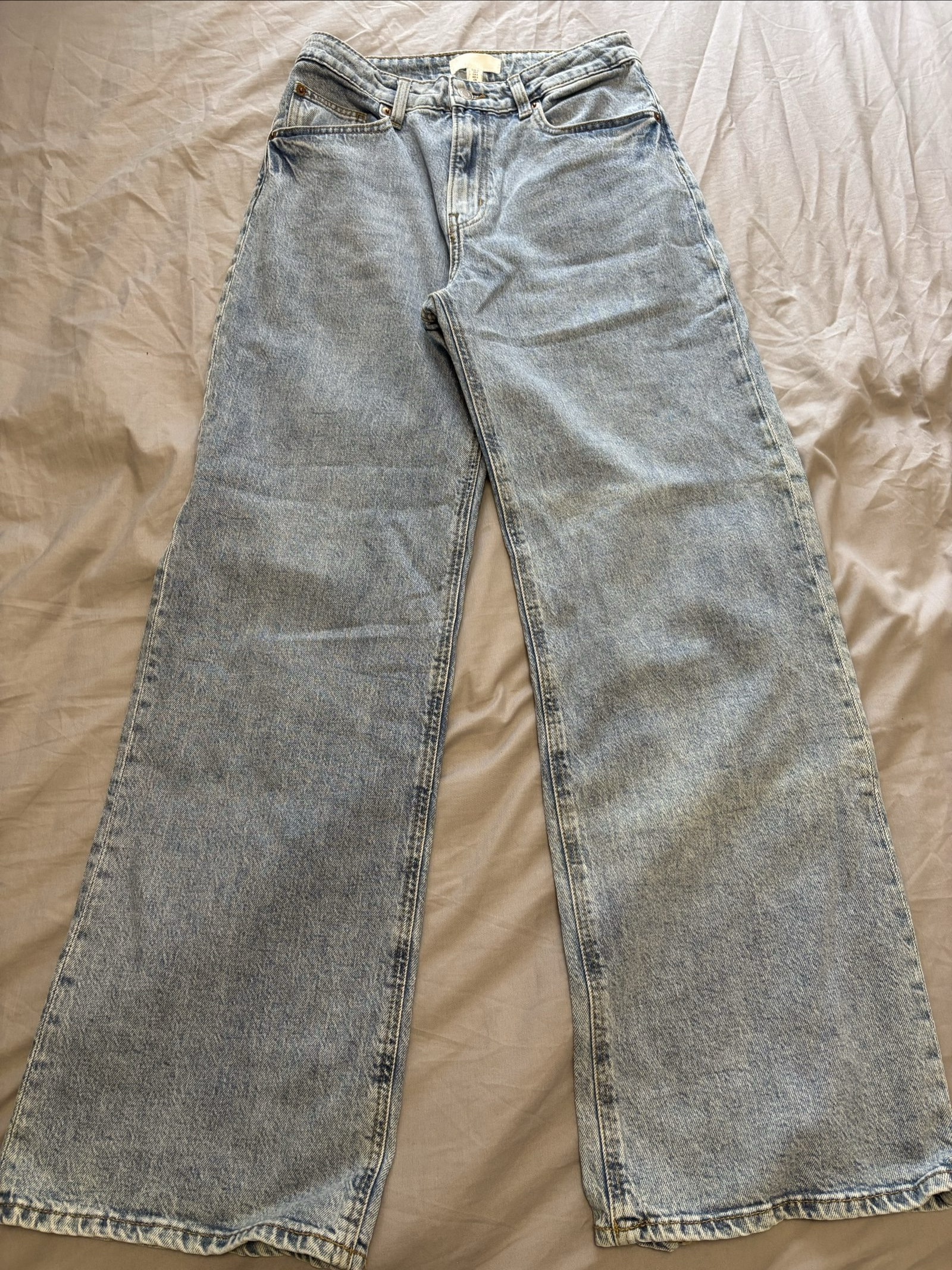 H&M Light Blue Denim Jeans Uk 10 Relaxed Fit