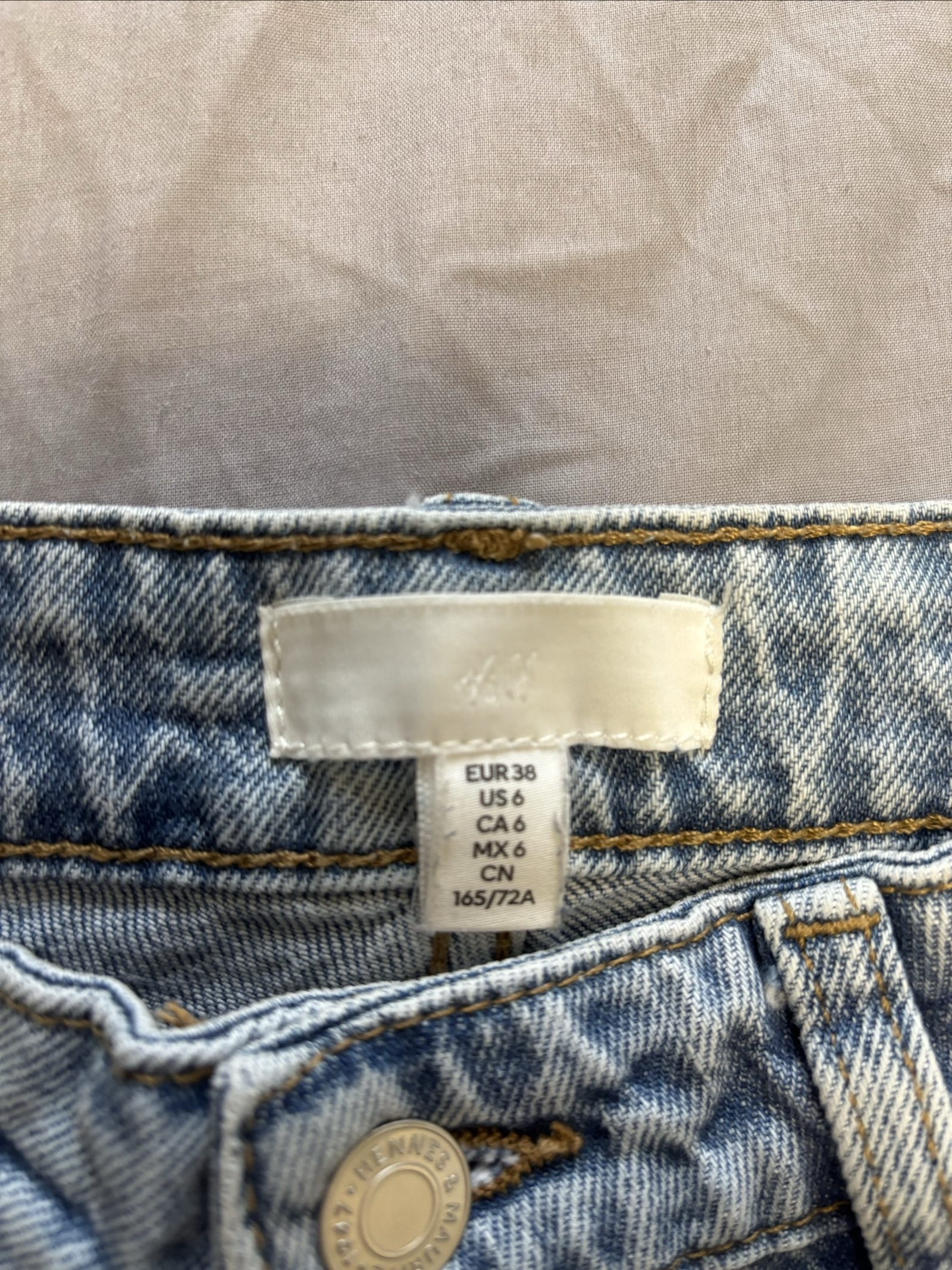 H&M Light Blue Denim Jeans Uk 10 Relaxed Fit image 3