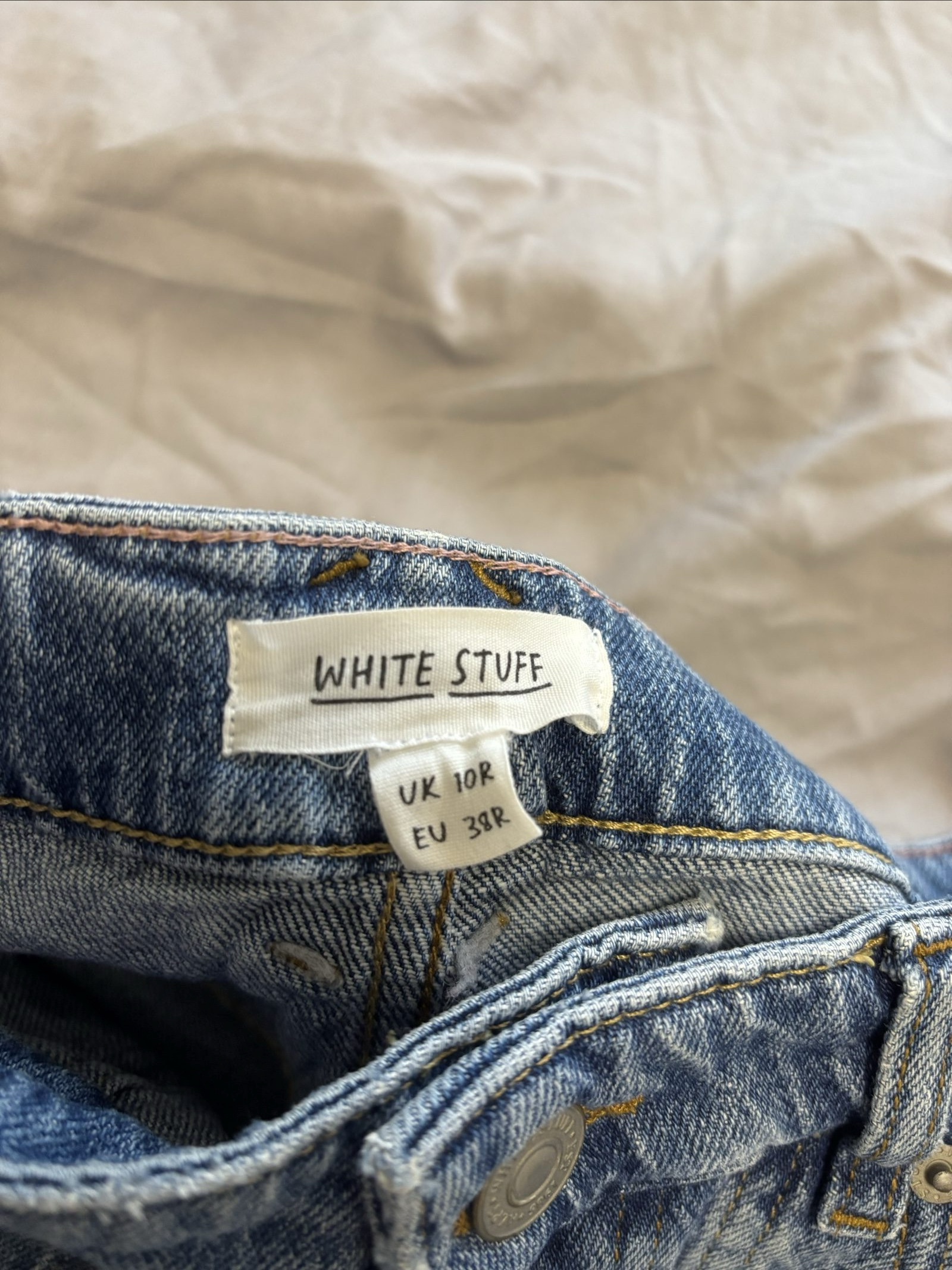White Stuff Women Blue Denim Jeans UK 10 Light Wash image 4