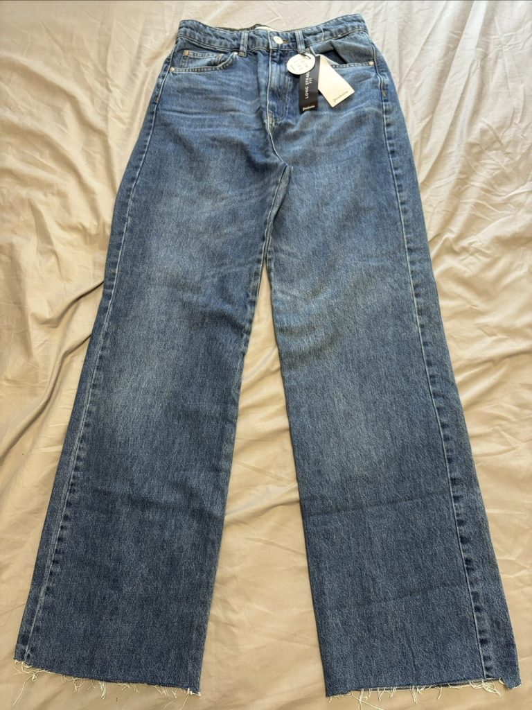 Stradivarius Blue Denim Long Straight Fit Jeans UK 12