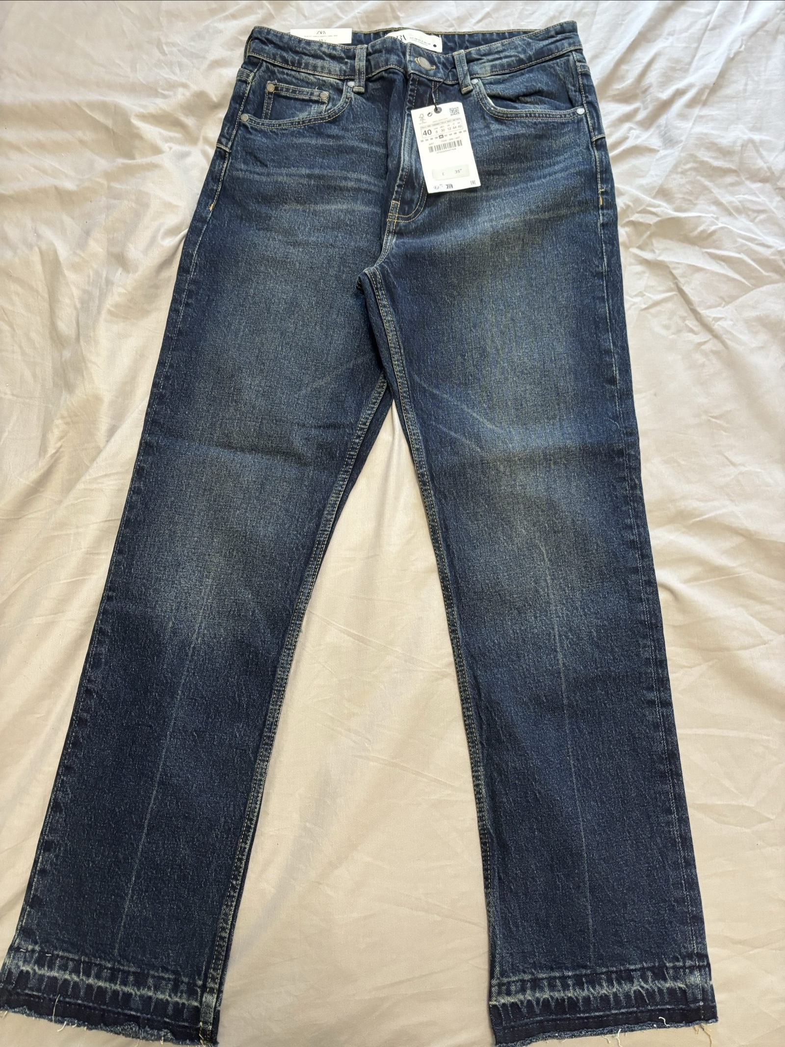 Zara Women's Blue Slim Fit High Rise Jeans Size 12