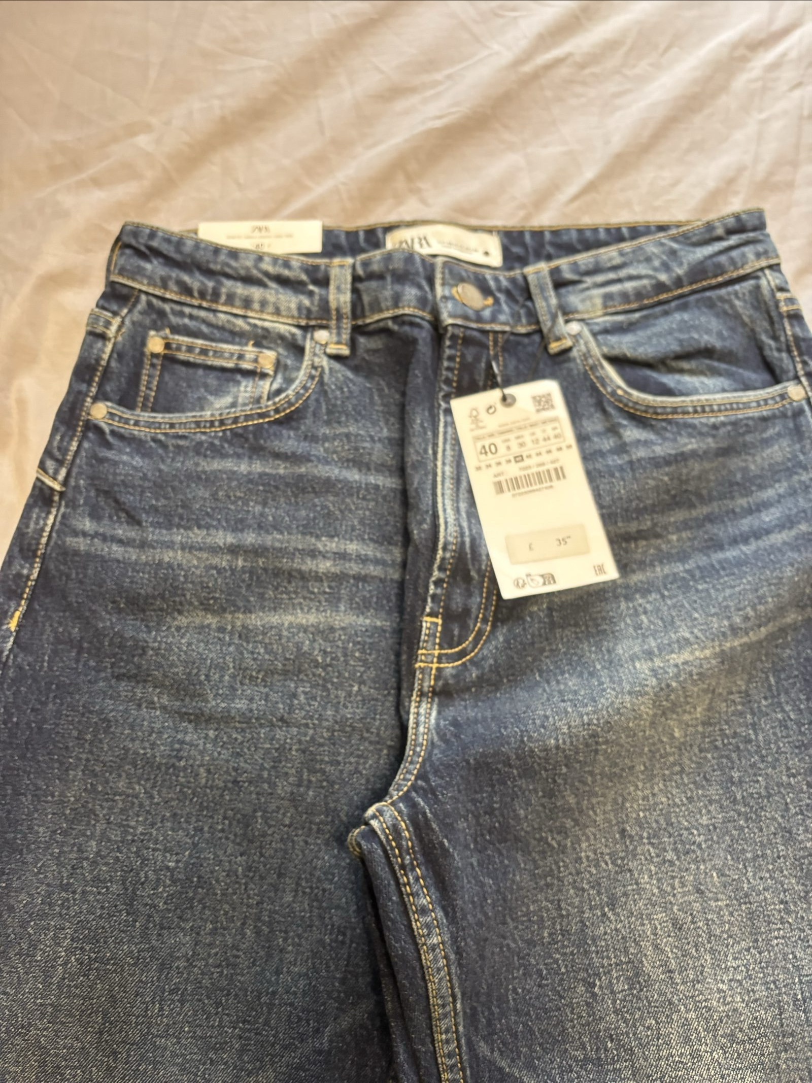 Zara Women's Blue Slim Fit High Rise Jeans Size 12 image 2