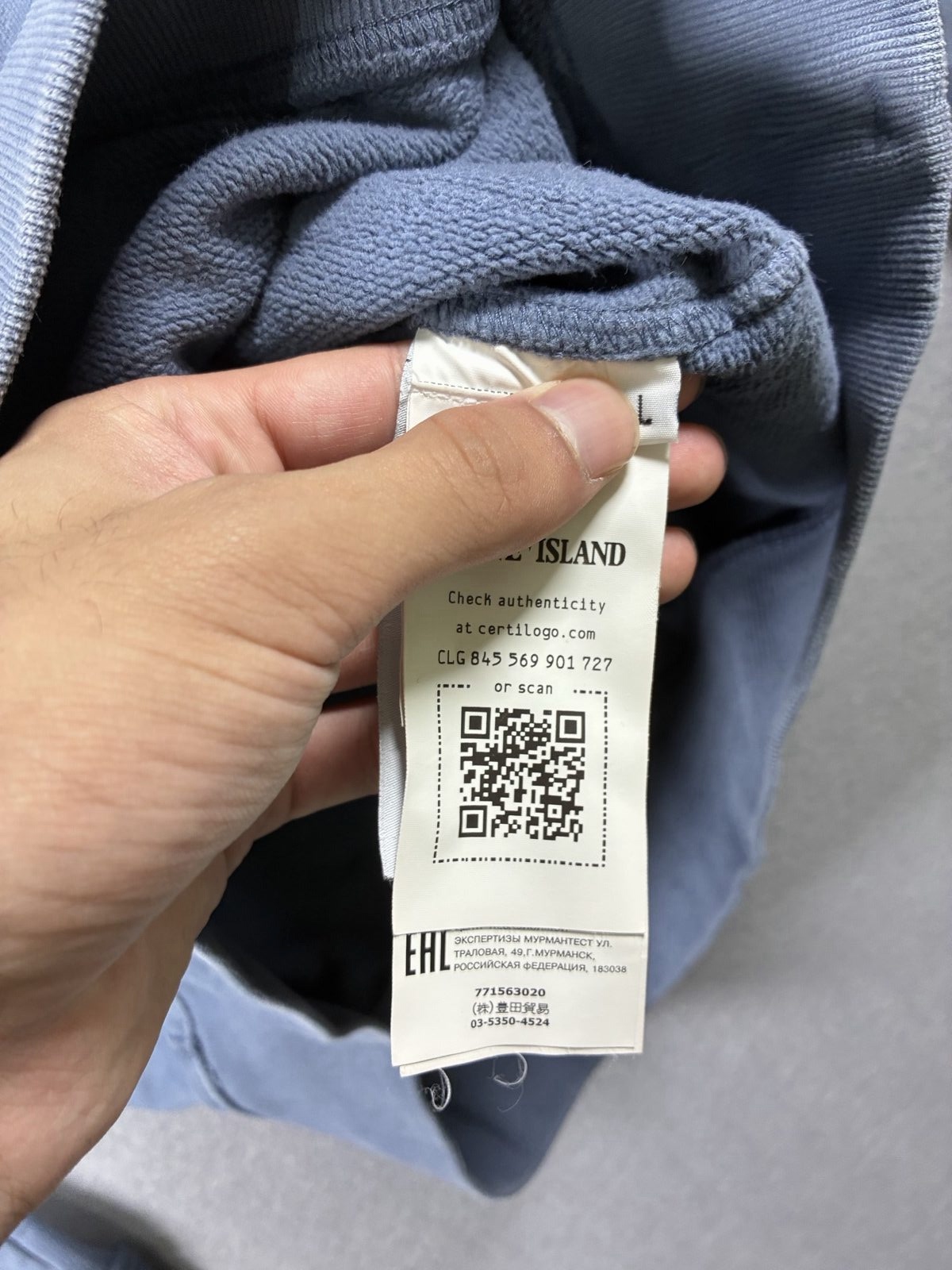 Stone Island Blue Crew Neck Sweatshirt Large Cotton image 4