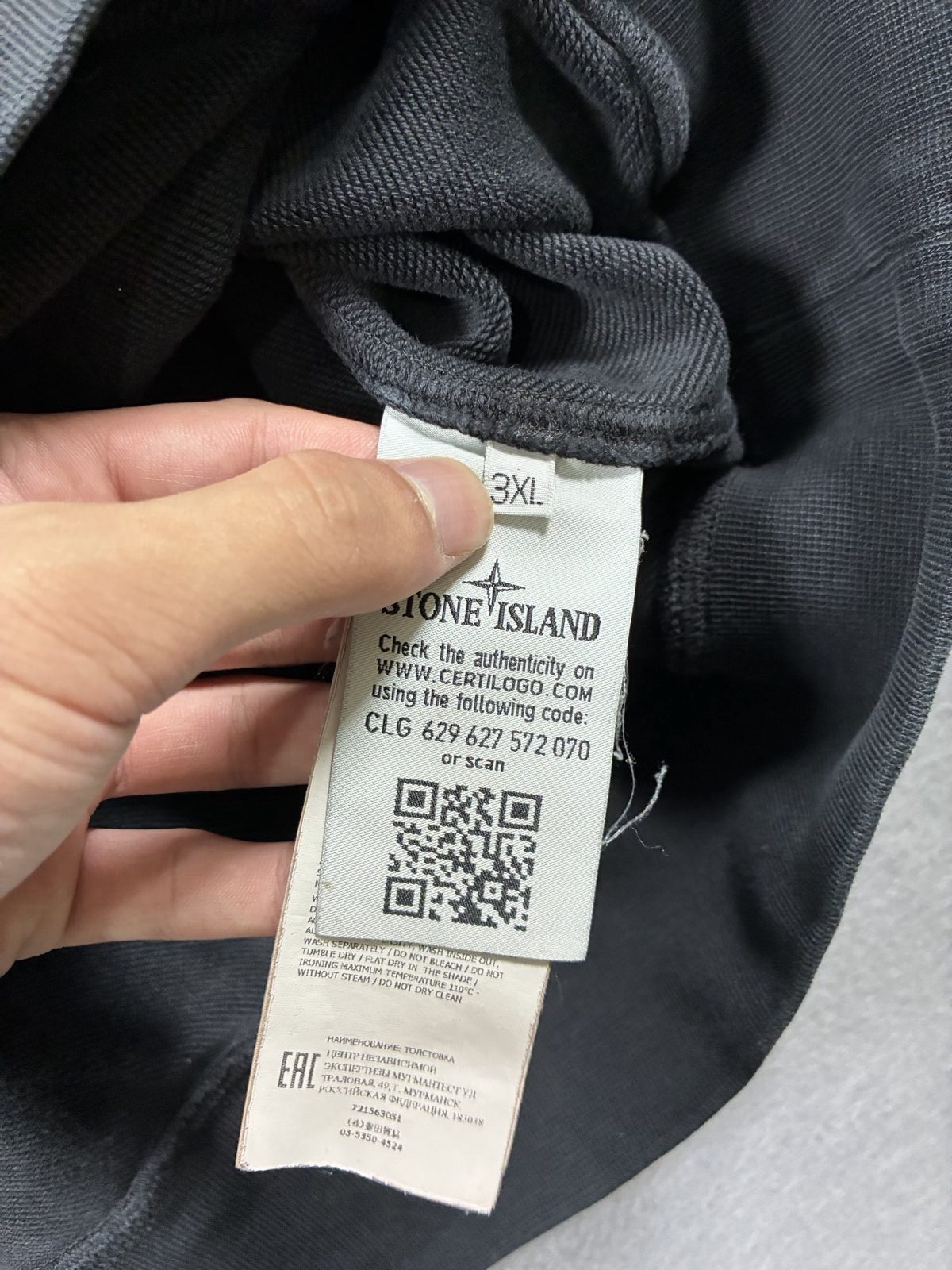Stone Island Black Crewneck Sweatshirt 3XL Damaged Sleeve image 4