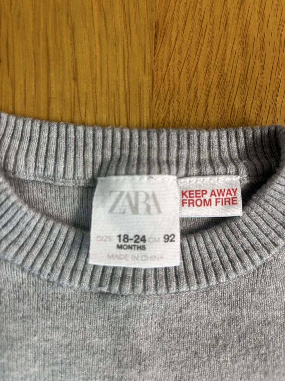 Zara Grey & White Striped Baby Sweater 18-24 Months image 2