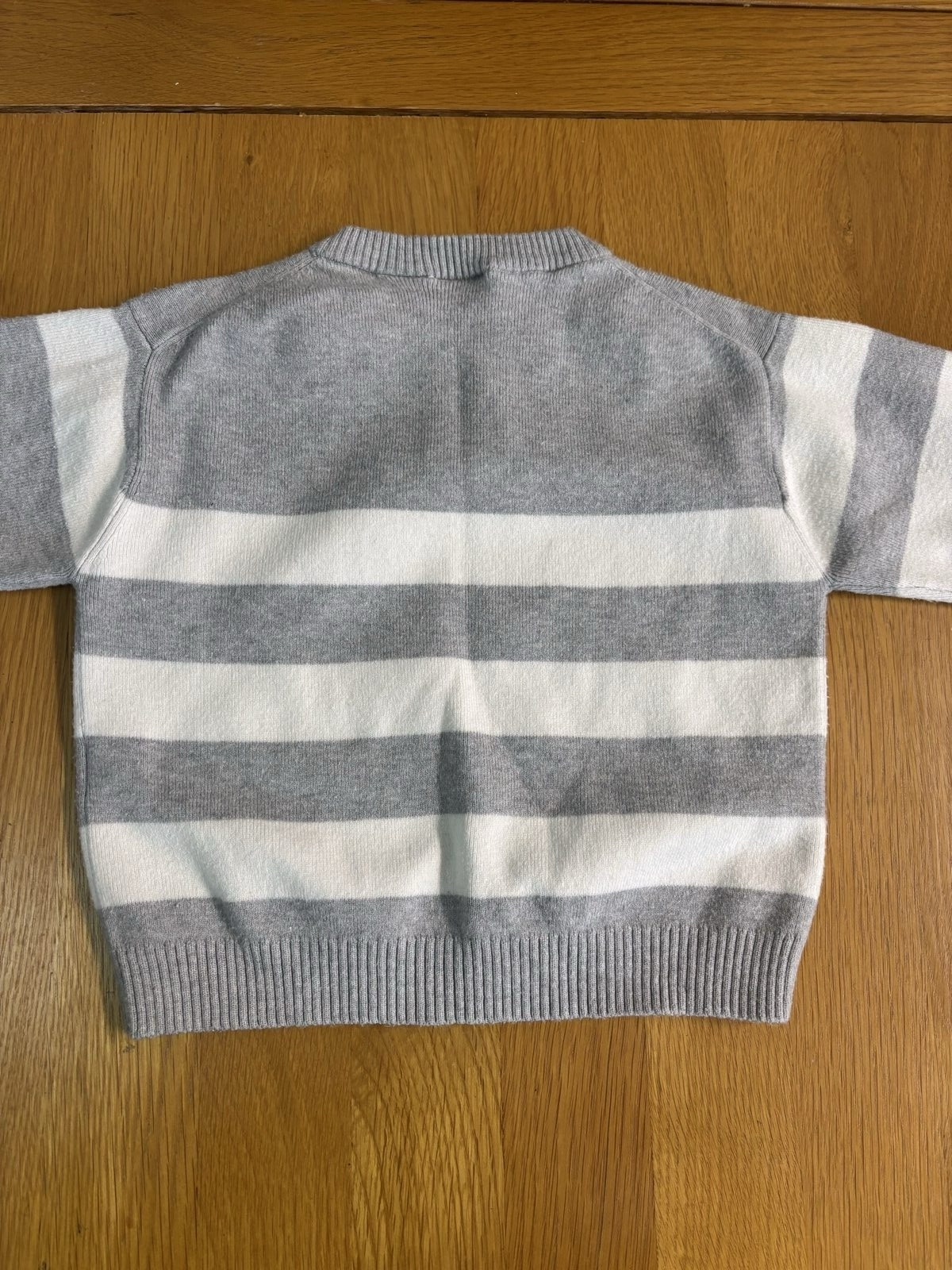 Zara Grey & White Striped Baby Sweater 18-24 Months image 3