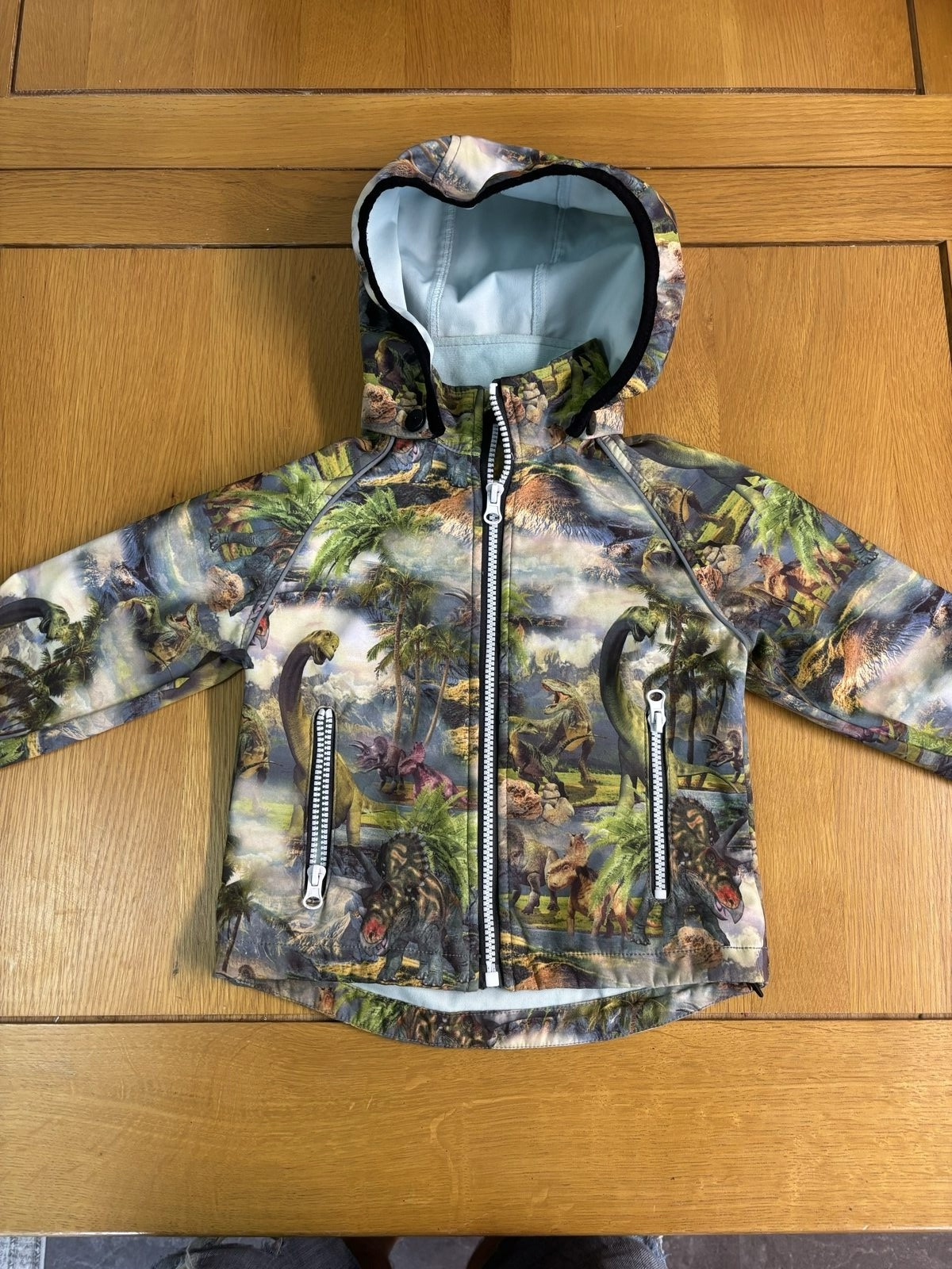 Multi Dinosaur Print Hooded Jacket Size 2-3