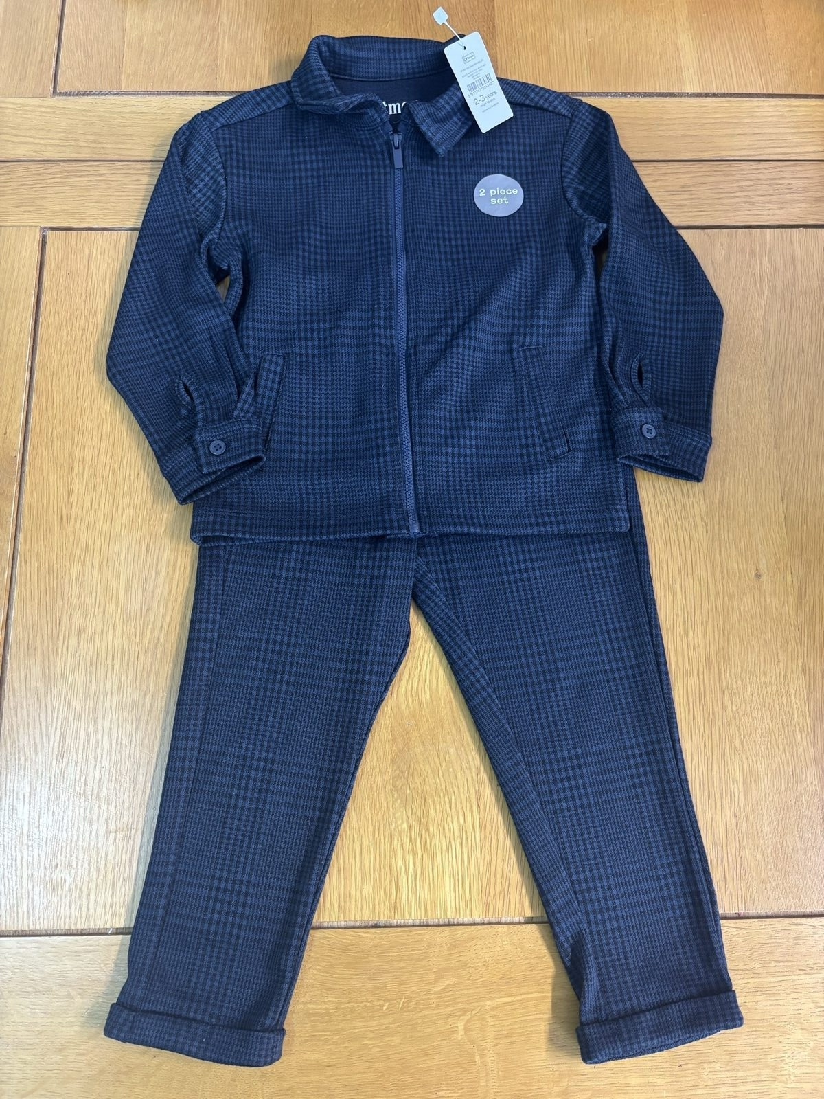 Navy & Black Checked 2-Piece Set 2-3 Years