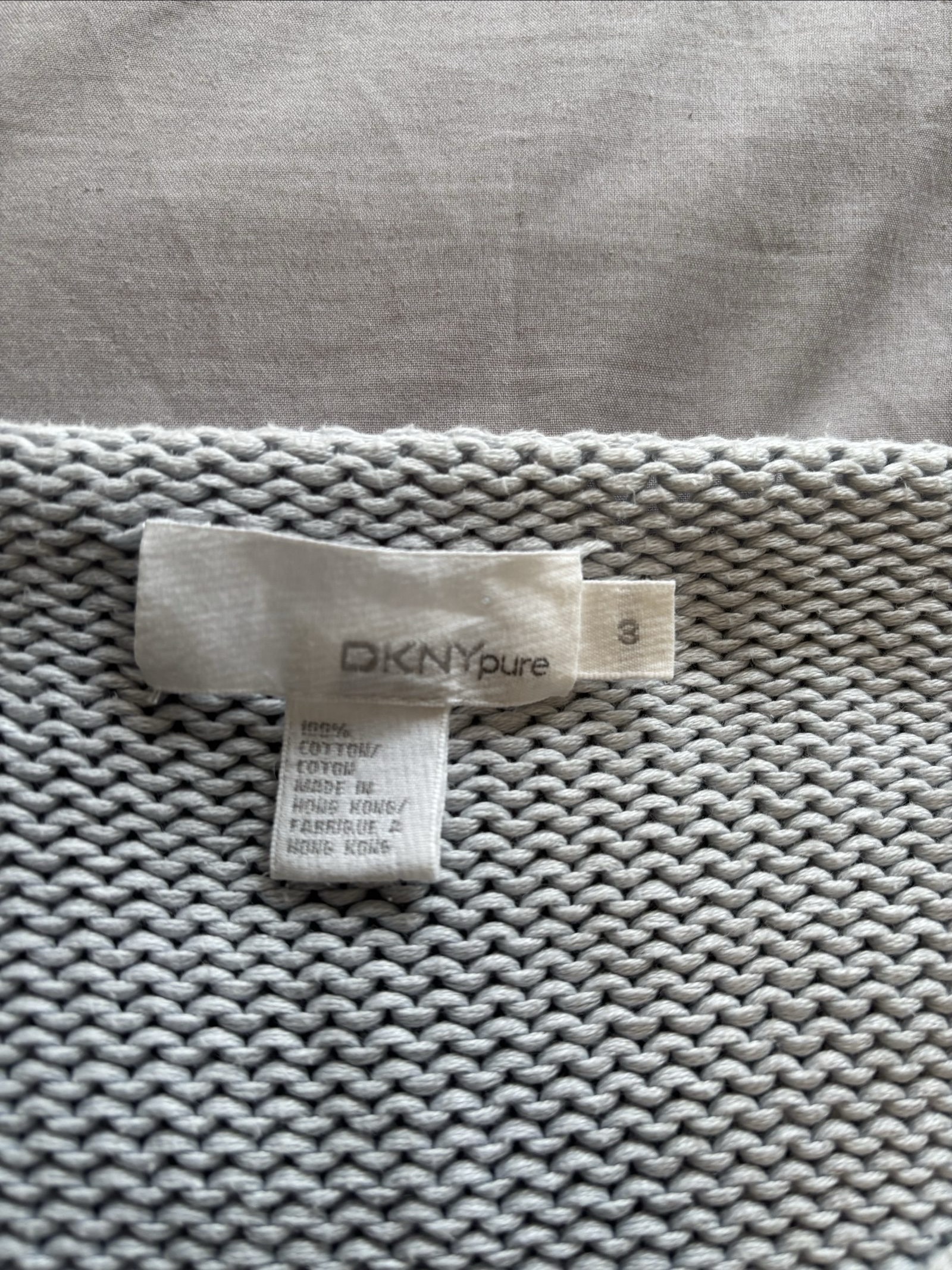 DKNY Pure Grey Cotton Sweater Size 10 image 3