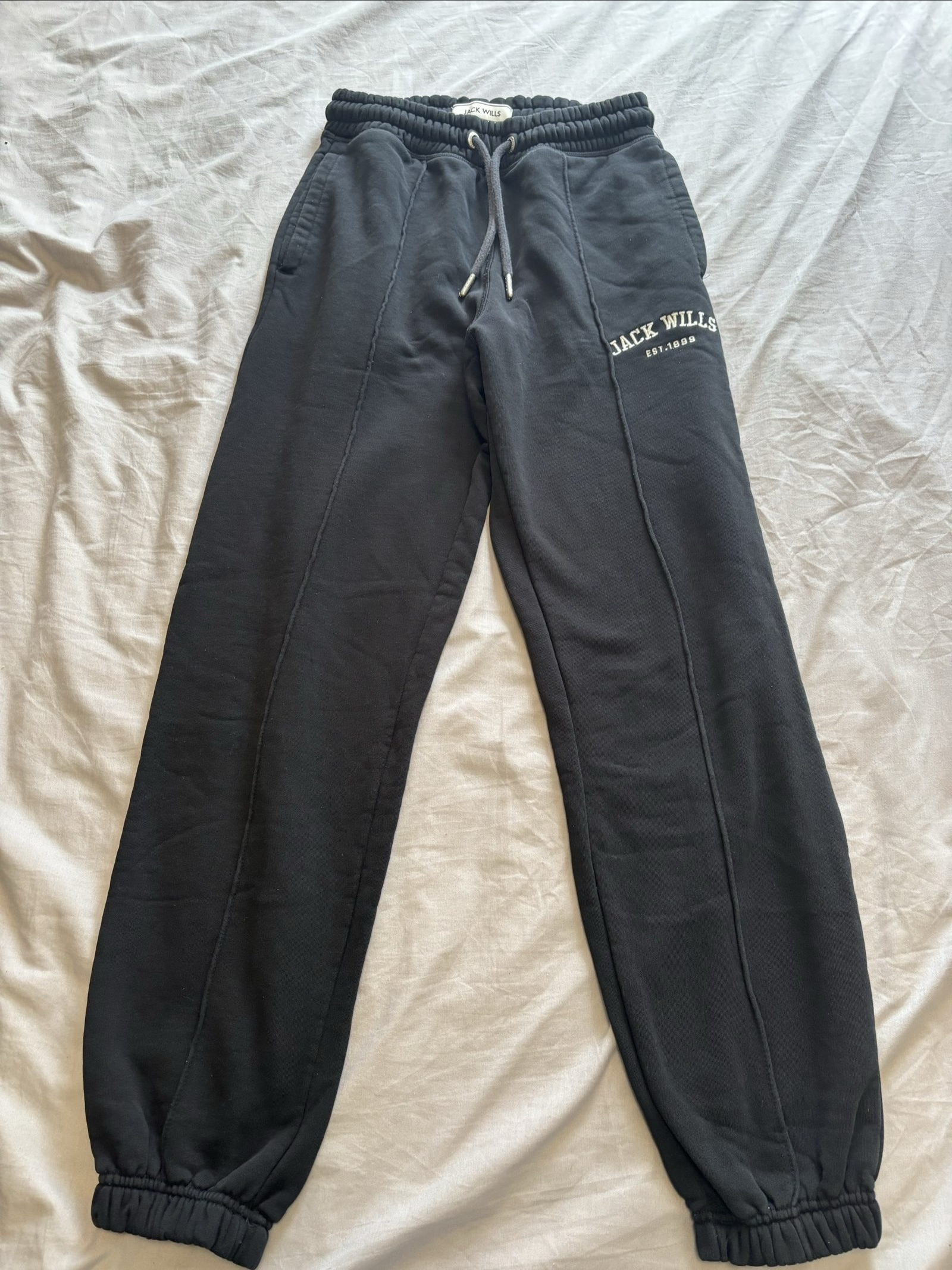 Jack Wills Black Cotton Joggers UK 6 / US 2