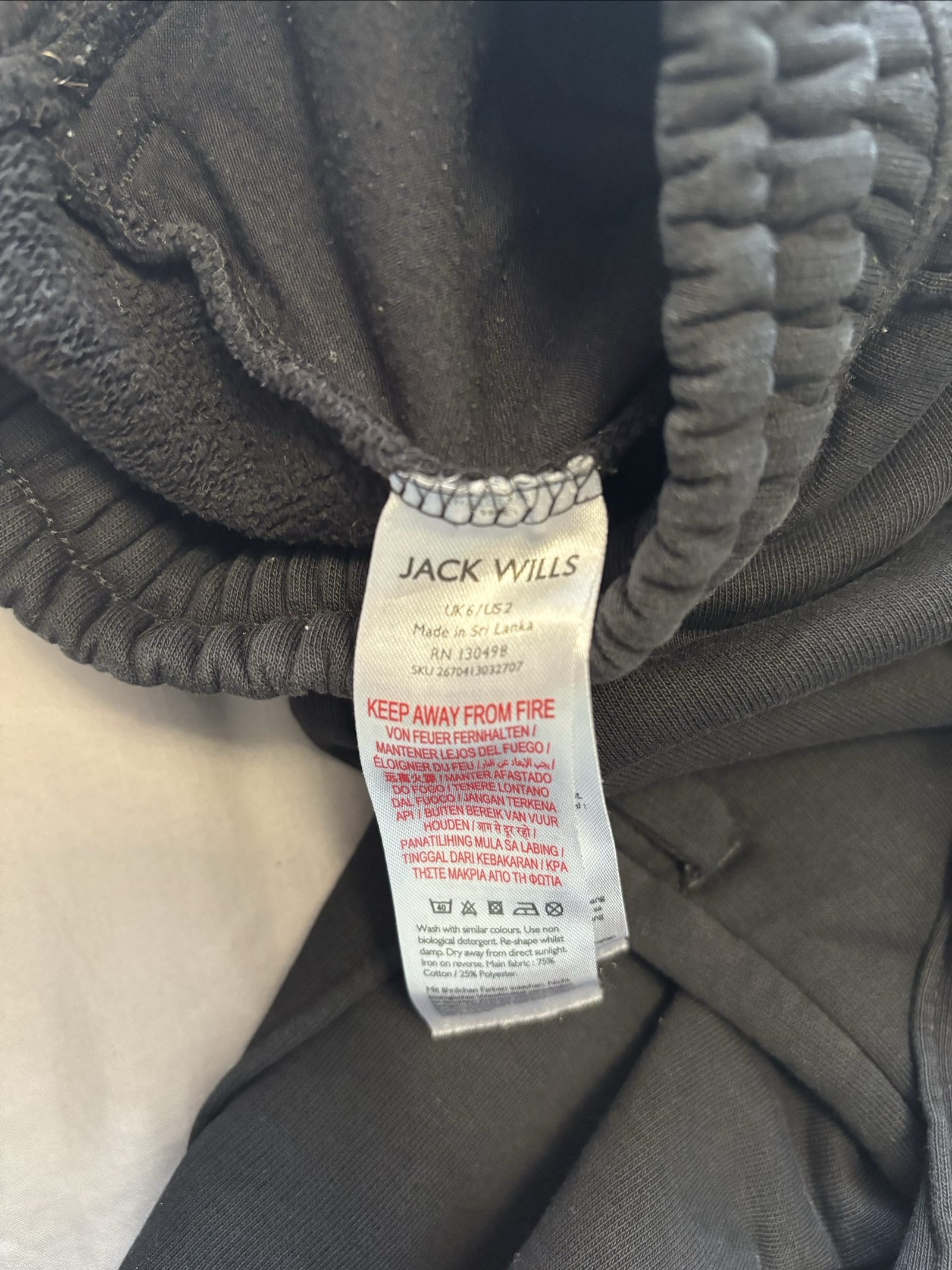 Jack Wills Black Cotton Joggers UK 6 / US 2 image 5