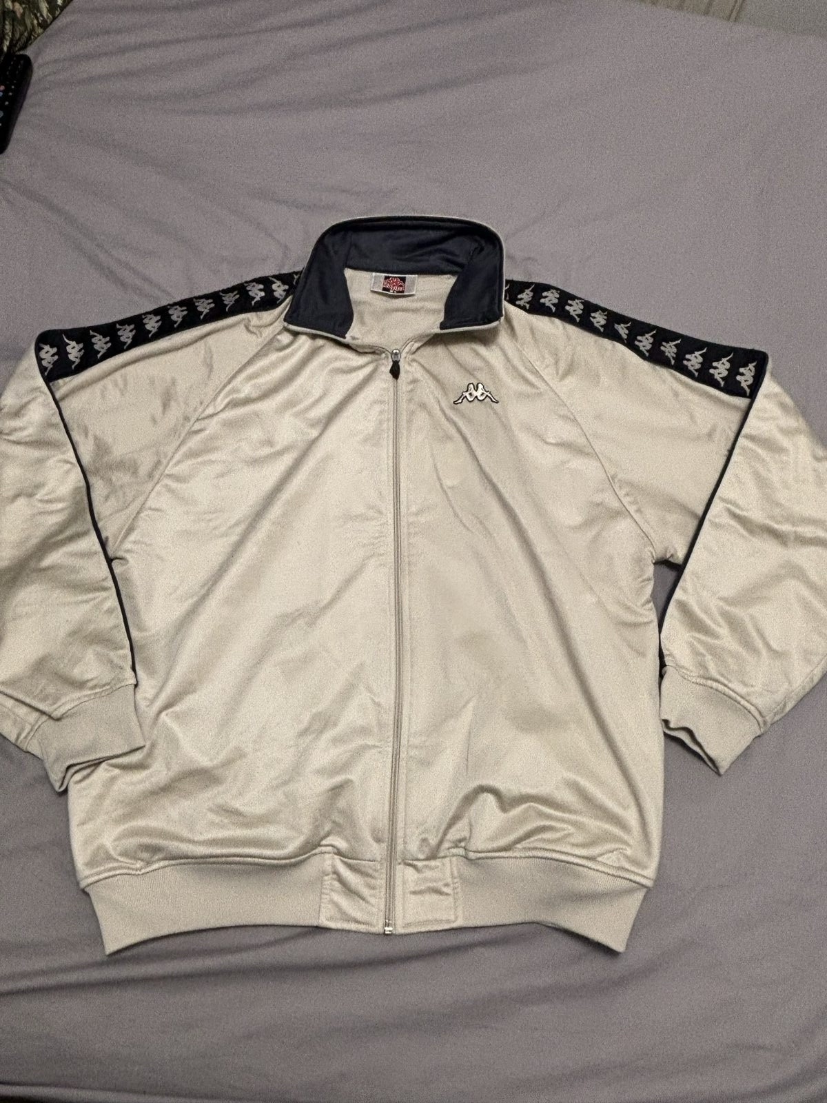 Kappa Beige & Black Track Jacket XL Classic y2k vintage