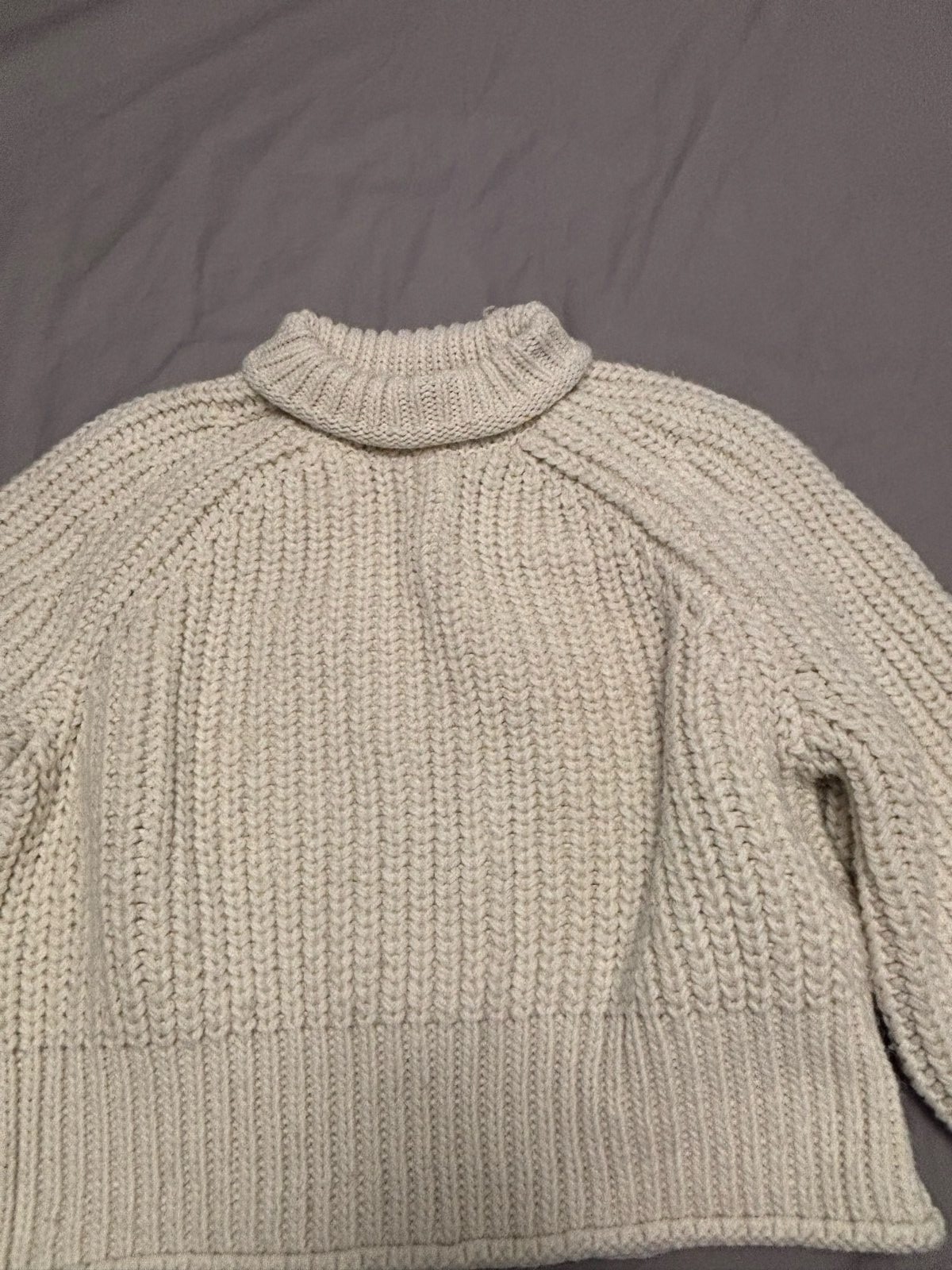 H&M Cream Cropped Knit Turtleneck image 2
