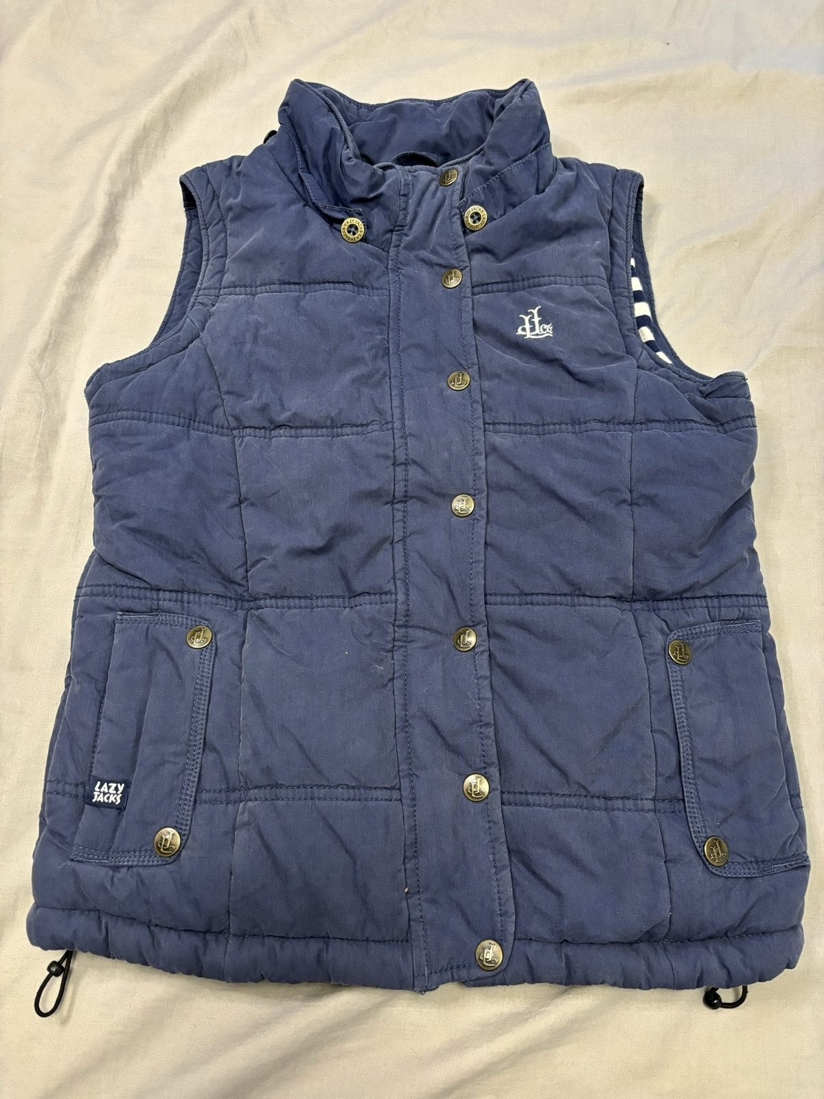 Lazy Jacks Navy Puffer Gilet xs Padded Sleeveless Jacket