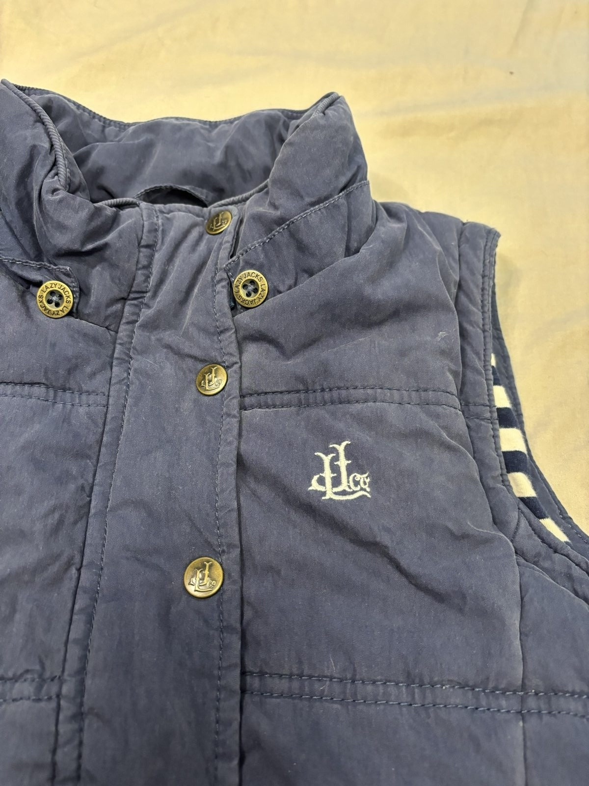 Lazy Jacks Navy Puffer Gilet xs Padded Sleeveless Jacket image 2