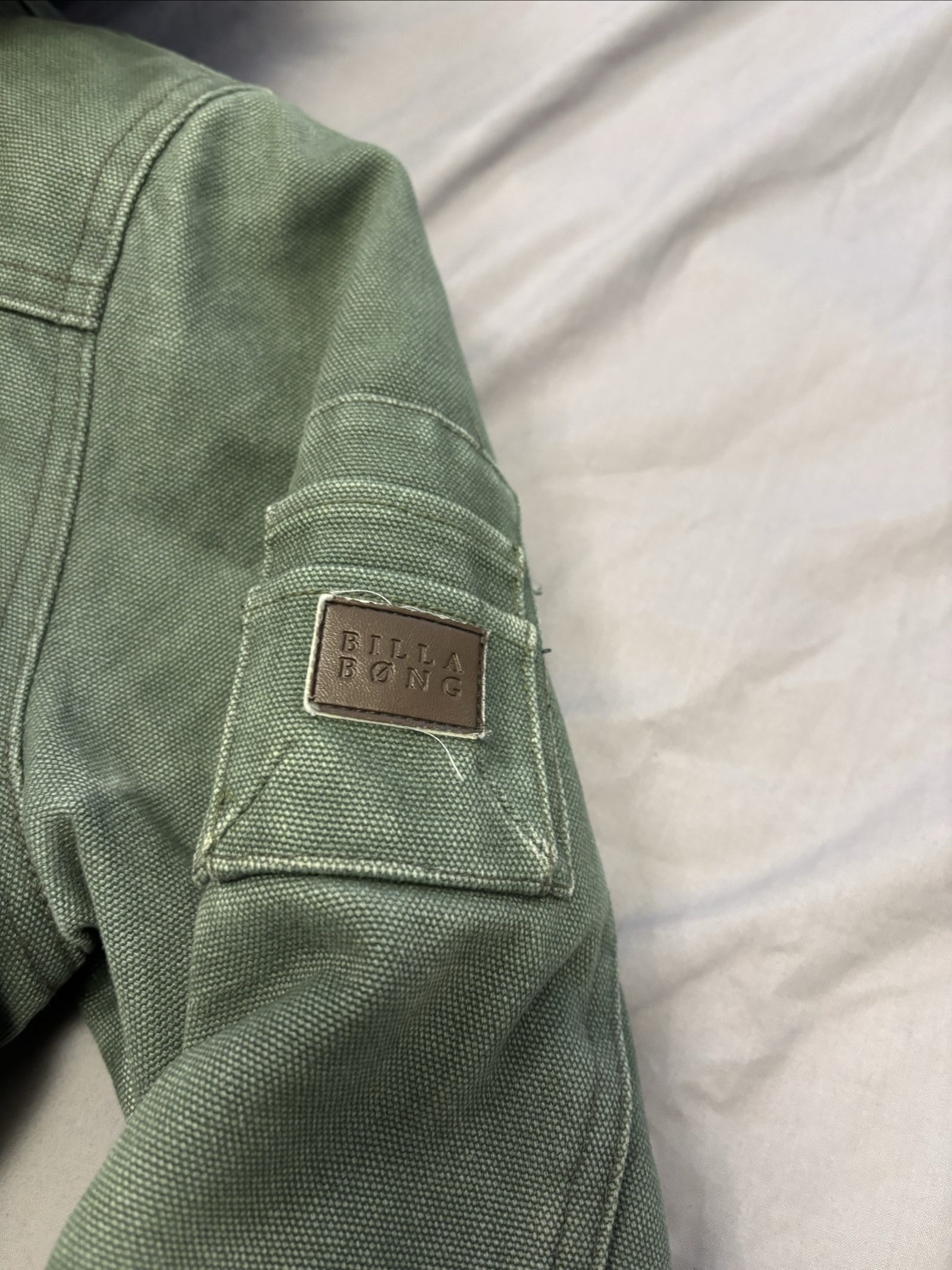 Billabong Green faux Fur Hooded Jacket Medium image 3